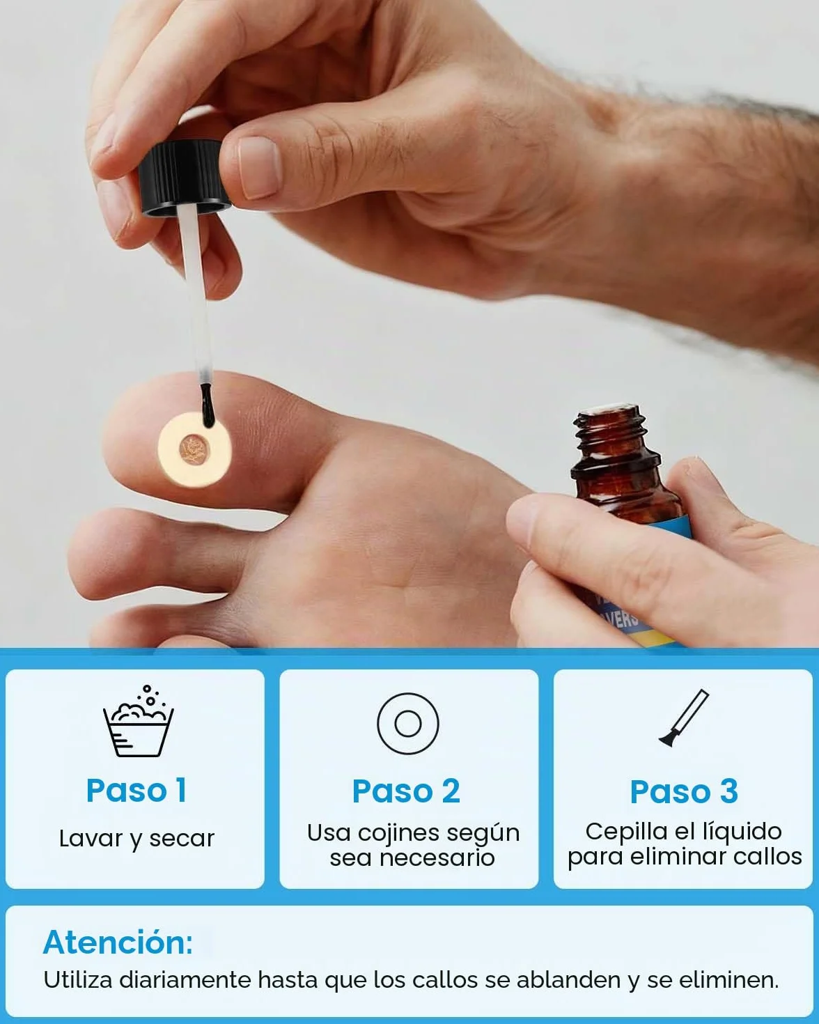 Removedor de Maíz con Veneno de Abeja 20 ml Máxima Potencia Eliminador de Callos Líquido para Pies