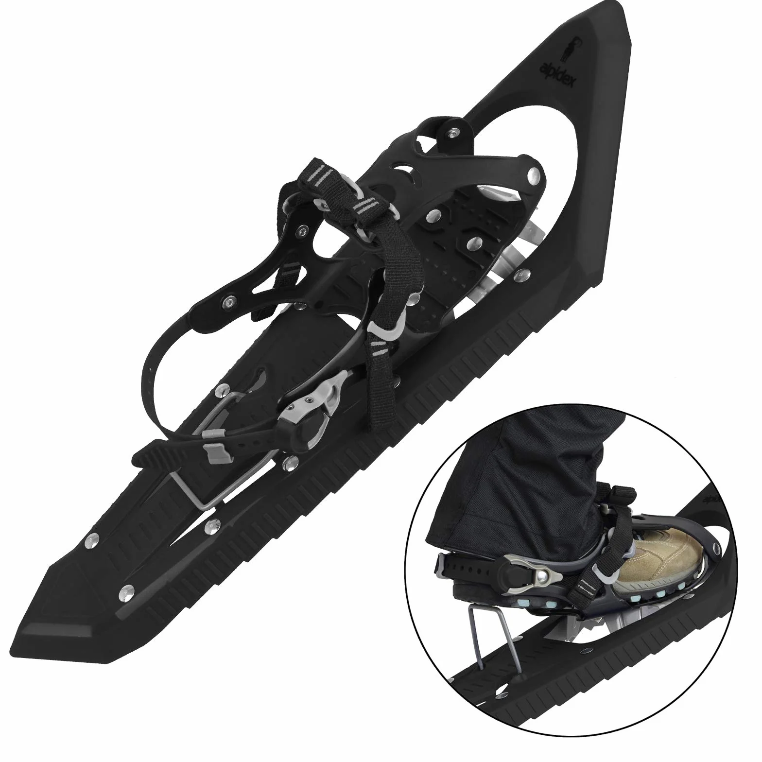 ALPIDEX Raquetas Nieve Ligero Adulto 38-45 Bolsa Transporte Bastones Opcional
