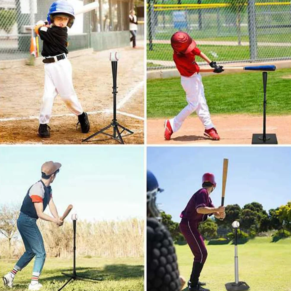 29,5-45,3 - Té de pelota de béisbol para golpear, ajustable, entrenamiento de ejercicio, soporte para pelotas de té, duradero, fácil instalación