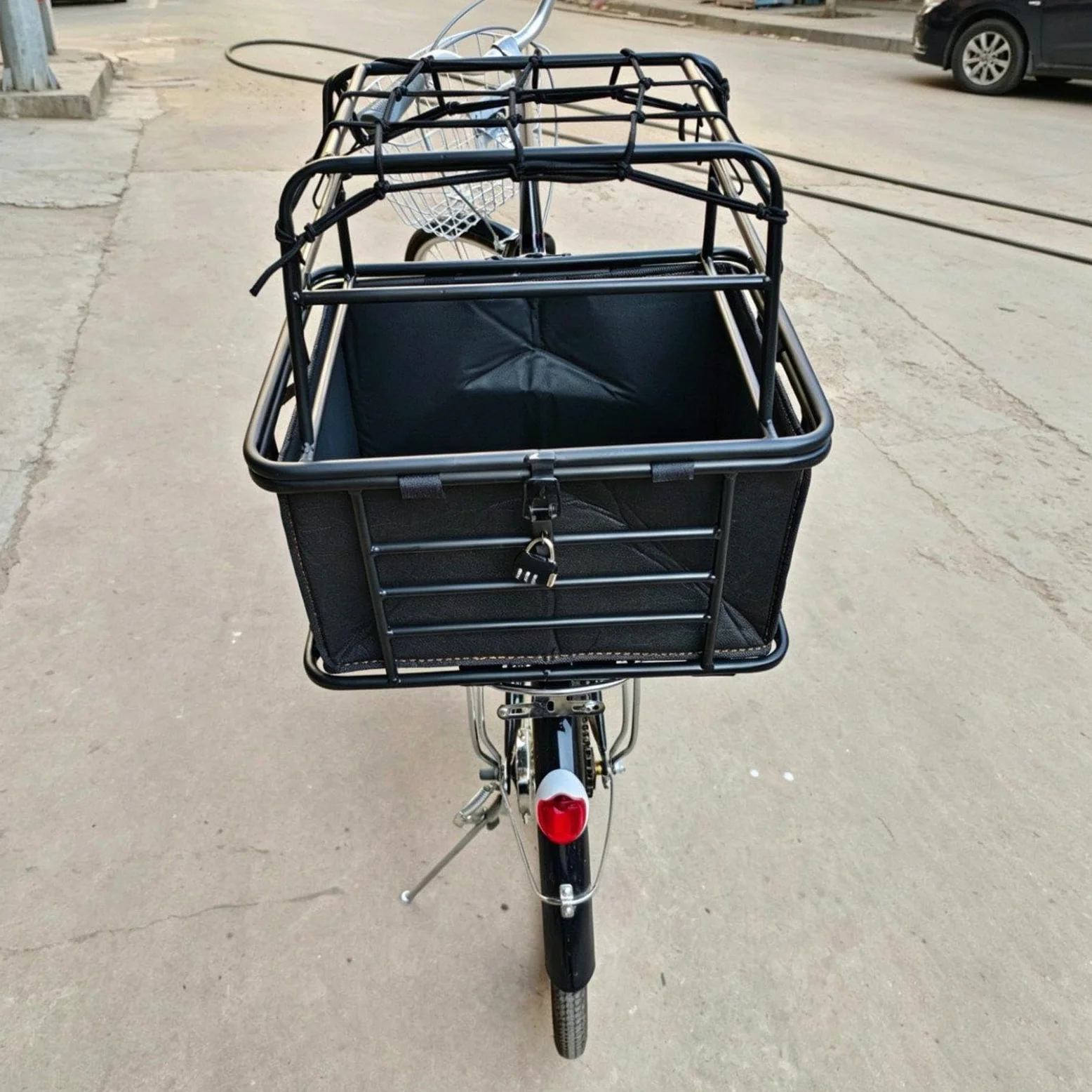 Cesta para Bicicleta para Perros con Tapa, Organizador Resistente, transportín para Perros, Cesta Almacenamiento para Bicicleta, Accesorios para