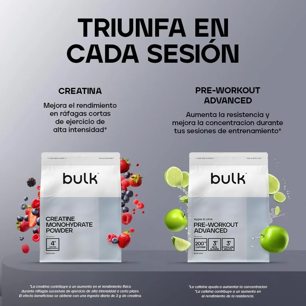 Bulk Pure Whey Proteína en Polvo, Vanilla, 23g Proteína, 5g BCAA, Batido de Whey Concentrado, Bajo en Azúcar, 1kg
