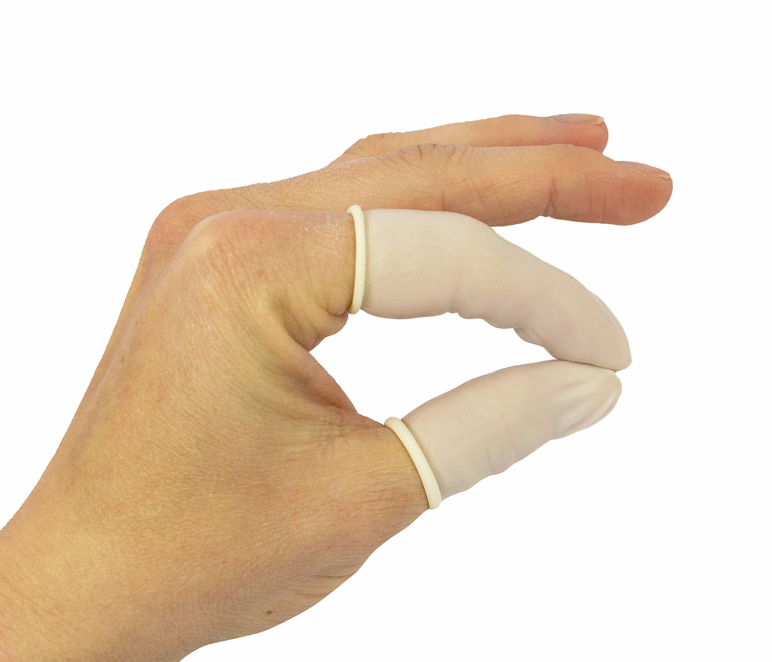 Juego de 100 dedales de látex en polvo talla M