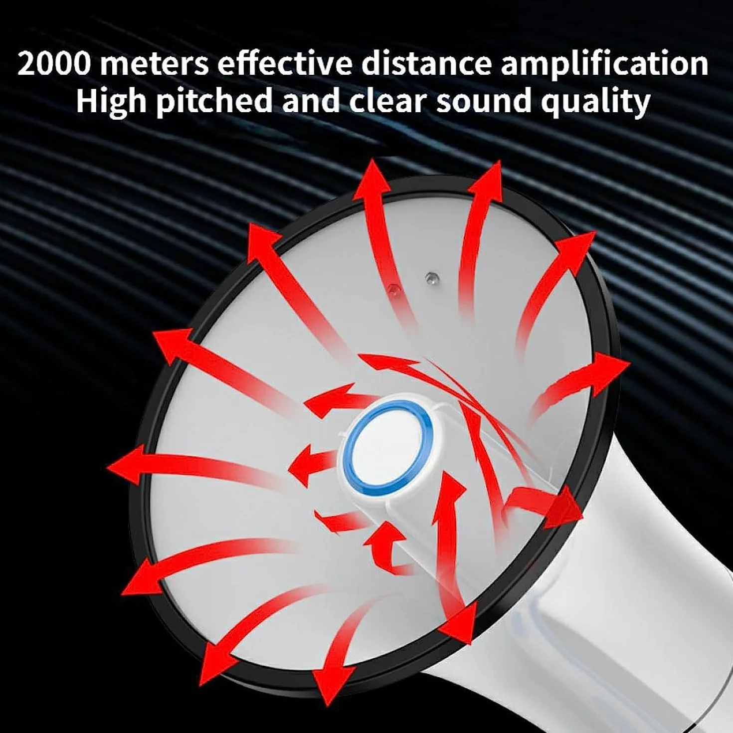 Megáfono Portátil 100W Altavoz Bullhorn de Gran Capacidad para Exteriores