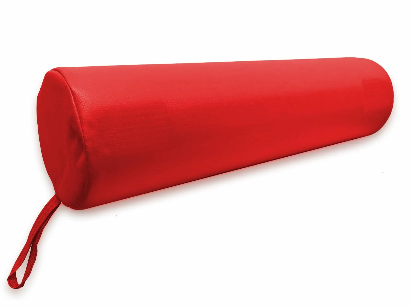 QUIRUMED Cojín Rodillo 55x15 cm Rojo Polipiel Relleno de Espuma Yoga Fitness Masaje
