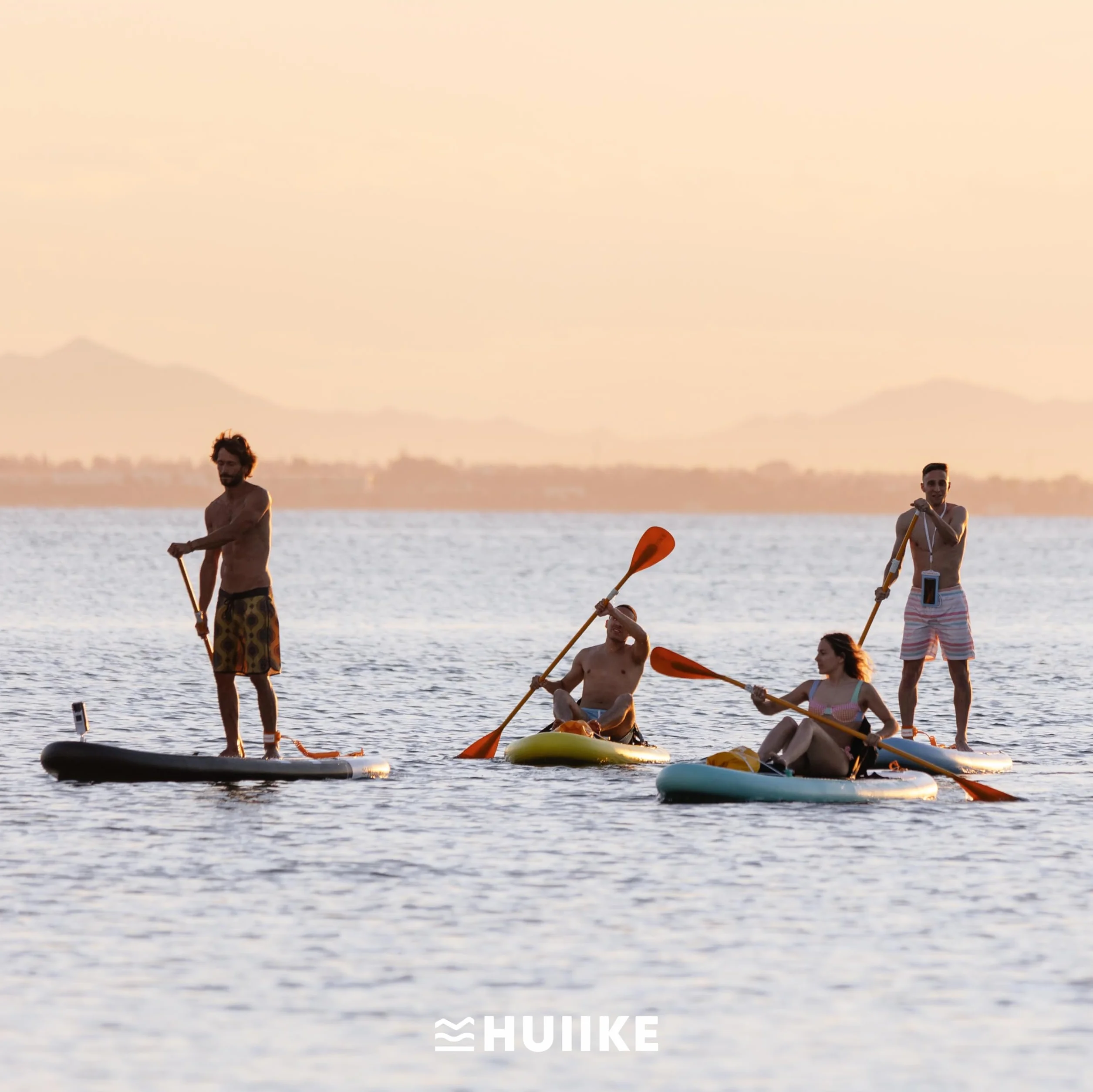 HUIIKE Remo Paddle Surf 2 en 1 de Aluminio Remo Doble Paddle Surf 4 Piezas Desmontable para Pádel Sup Board Hinchable | Pala Ajustable de Fácil Transporte para Kayak y Padel, Set Accesorios Sup