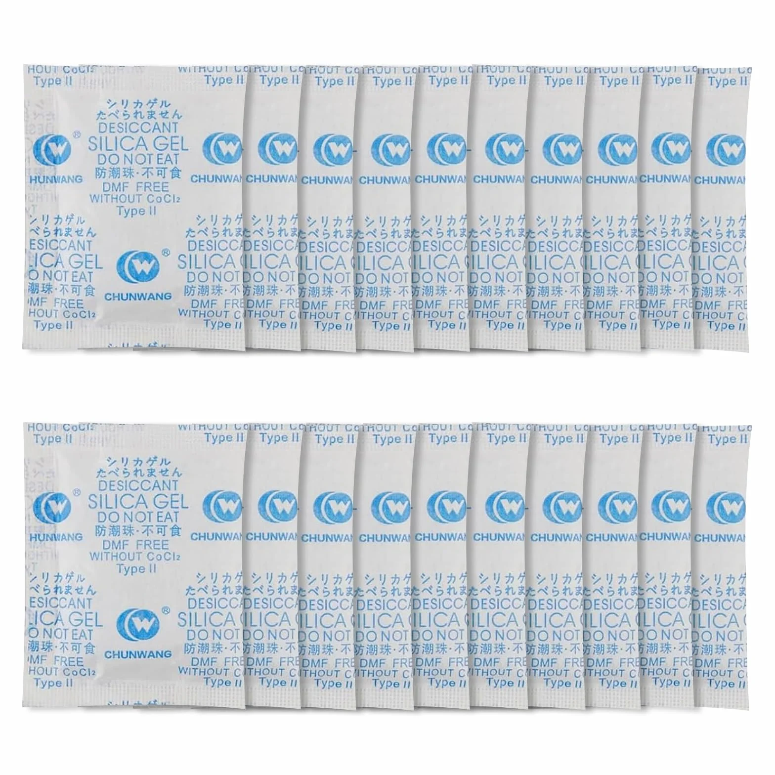 Paquete de 20 sobres de gel de sílice reutilizables absorbentes de humedad para ropa y zapatos