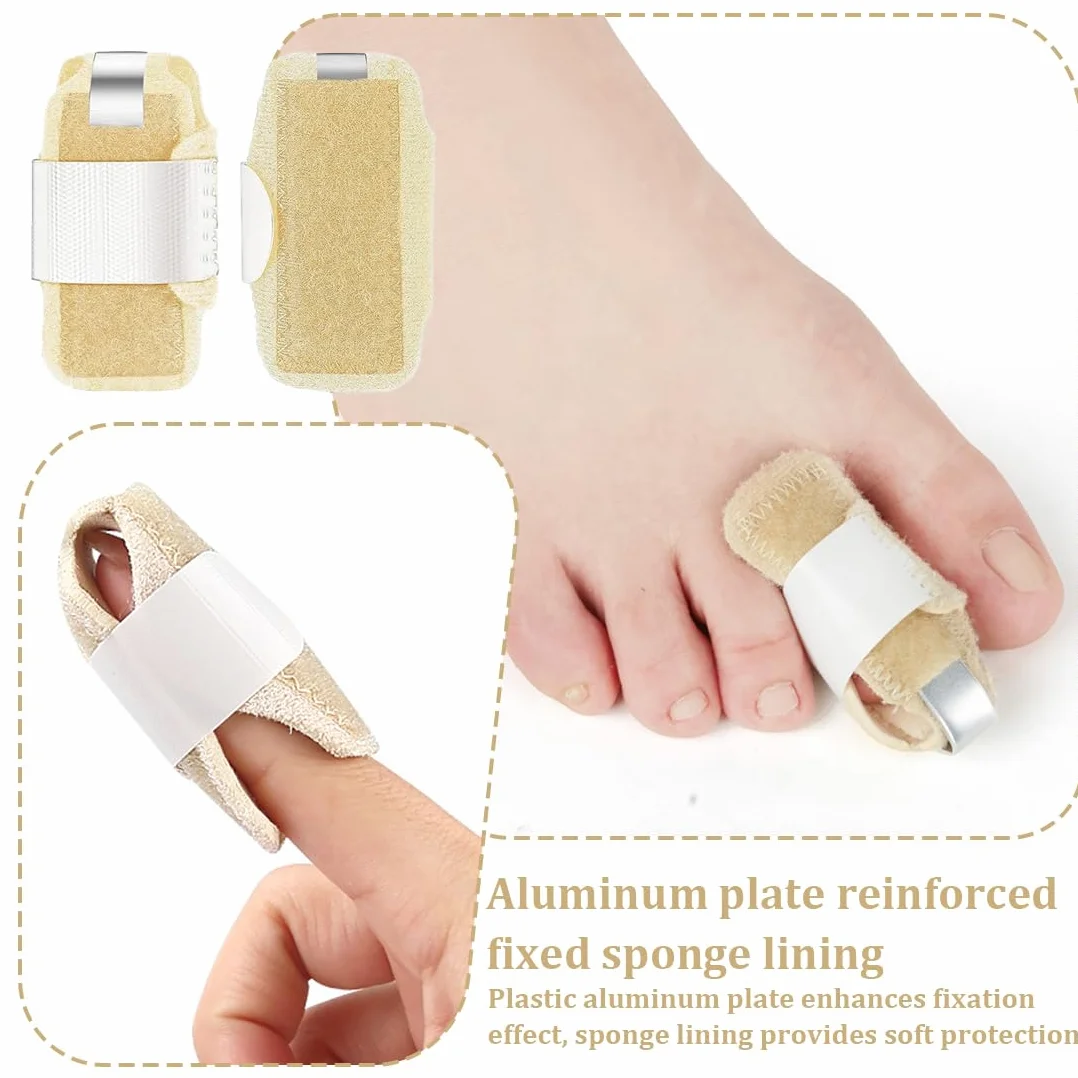 Férula para Dedo en Martillo, Corrector Dedos del Pie, Soporte de Puntera Ajustable en Forma de U, Beige