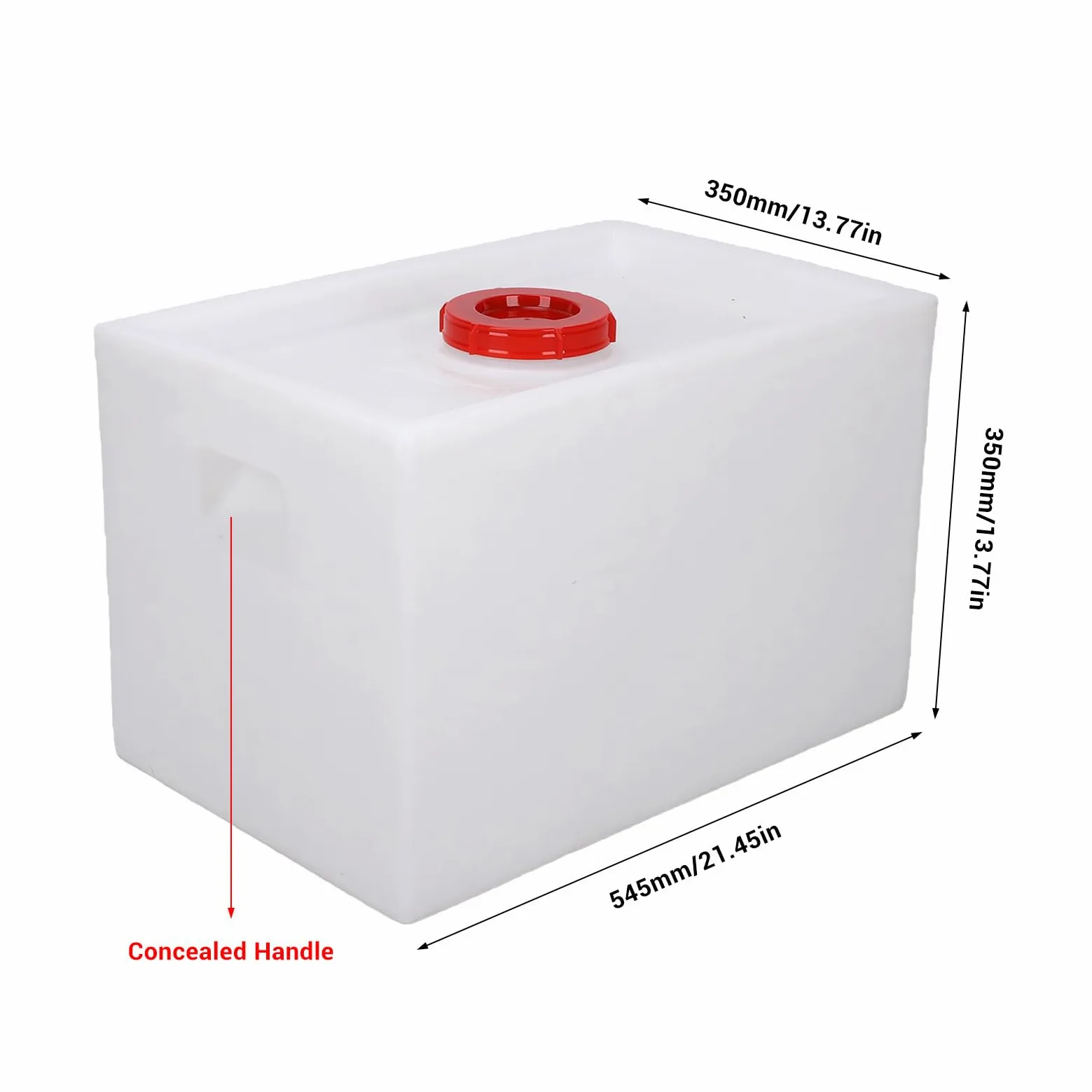 Acouto Tanque de Agua Dulce para Vehículos Recreativos de 14 Galones, 21,46 X 13,78 X 13,78 Pulgadas, LLDPE de Grado Alimenticio, Tanque de Retención de Agua de una Pieza sin Costuras