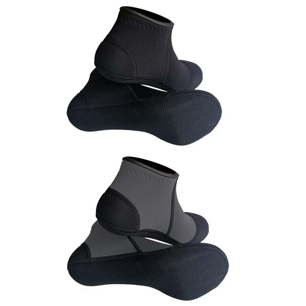 MYLEDI 2 pares de calcetines cortos unisex de neopreno de 3 mm para esnórquel, natación, buceo, kayak, surf, deportes de playa
