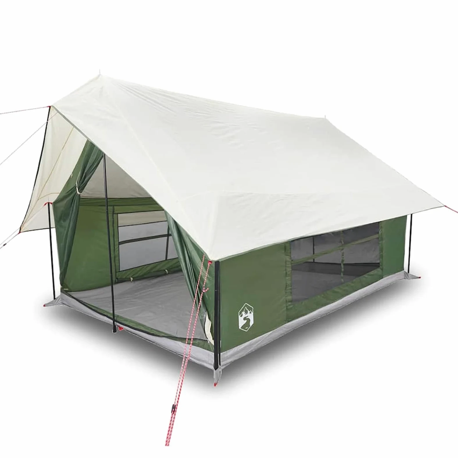 HOMELEN - Refugio para acampada para 5 personas, impermeable, de poliéster verde, tamaño familiar, resistente a la intemperie con lluvia extraíble, puerto eléctrico y ventilación para patio