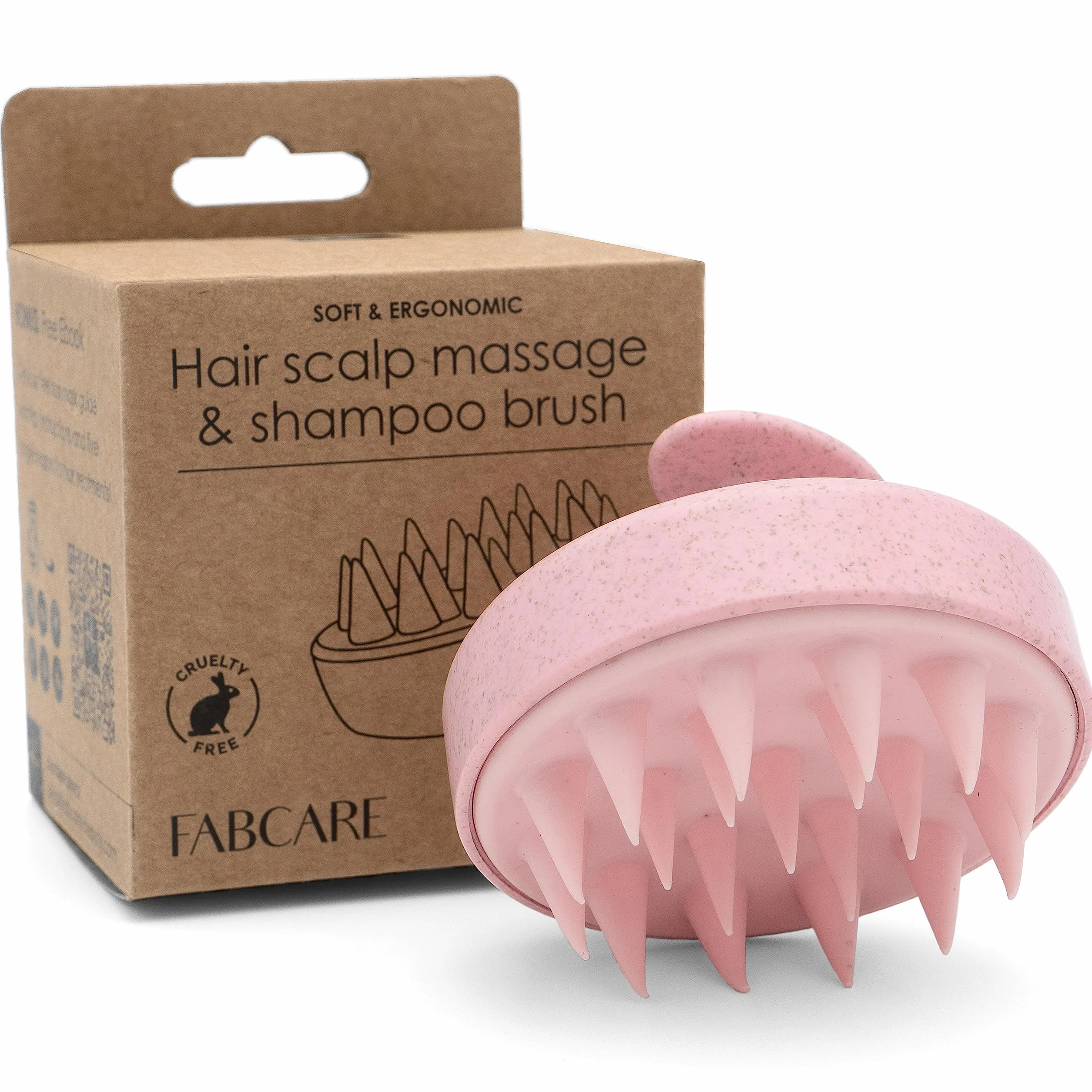 FABCARE Cepillo Exfoliante Capilar Masajeador Cuero Cabelludo Paja Trigo y Silicona