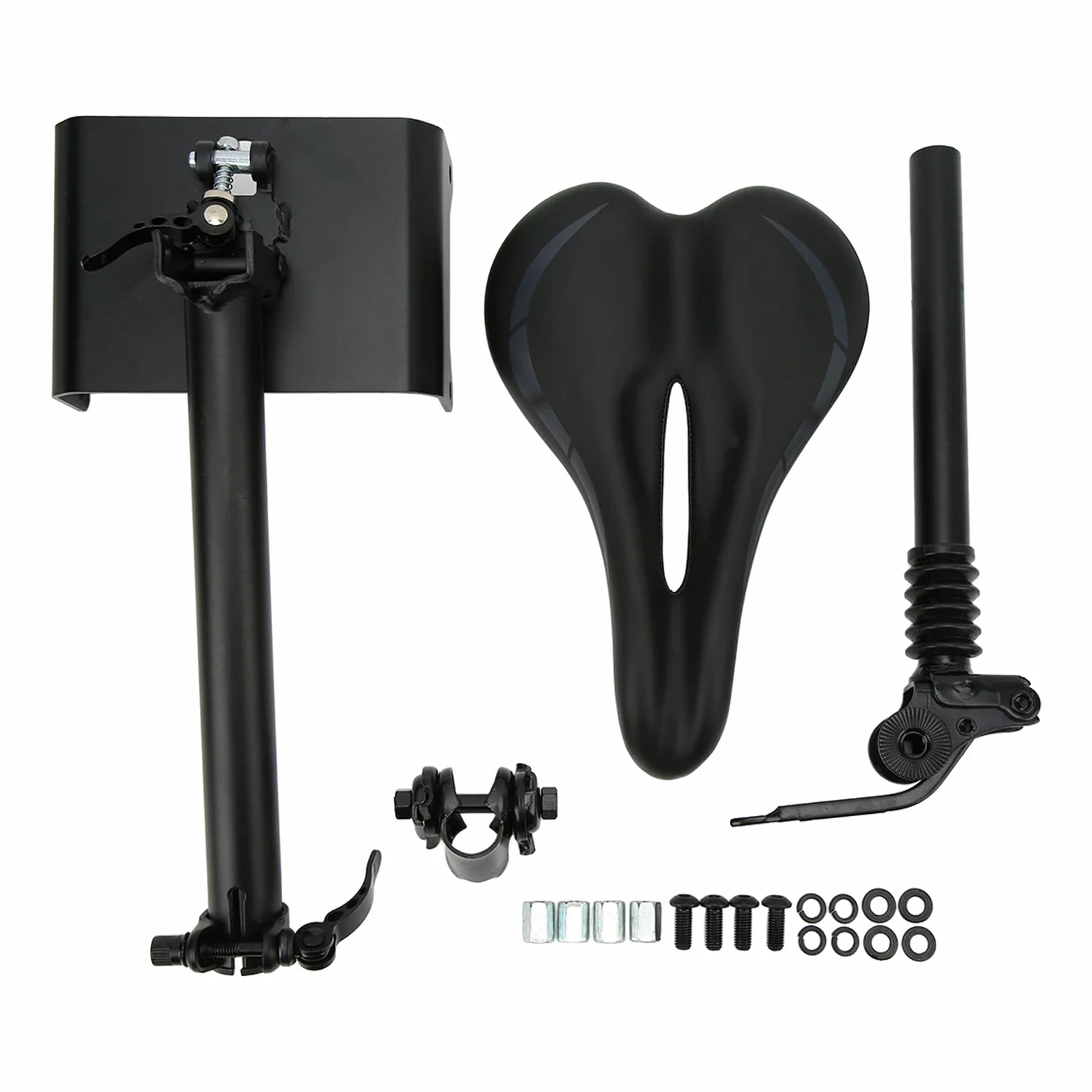 Sillín de Asiento de Scooter Eléctrico para F20 F25 F30 F40, Cojín de Espuma Amortiguadora y Bolas Amortiguadoras Dobles, Plegable y Ajustable para Todas Las Alturas y Scooters