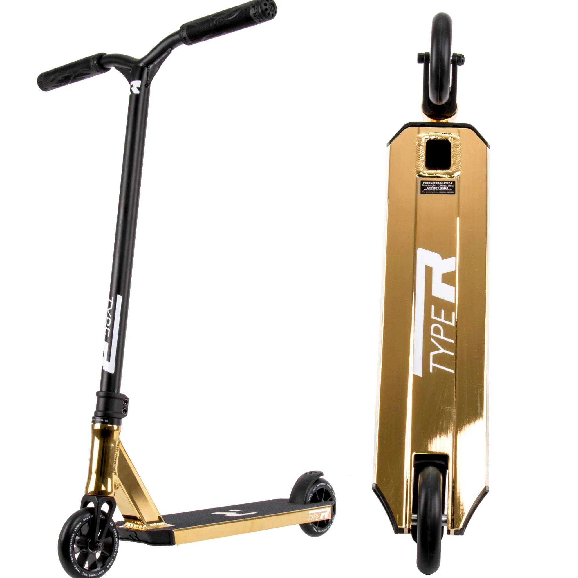 Root Industries Patinete Profesional Completo Tipo R – Patinetes Pro para Adultos y niños – Bandeja, Ruedas de Patinete Pro, Barras de Patinete Pro – Colores Impresionantes