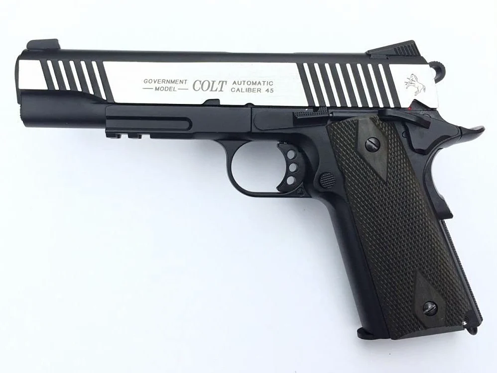 Colt 1911 Rail Gun Bicolor GBB CO2 6mm Pistola Airsoft Calibre 6mm