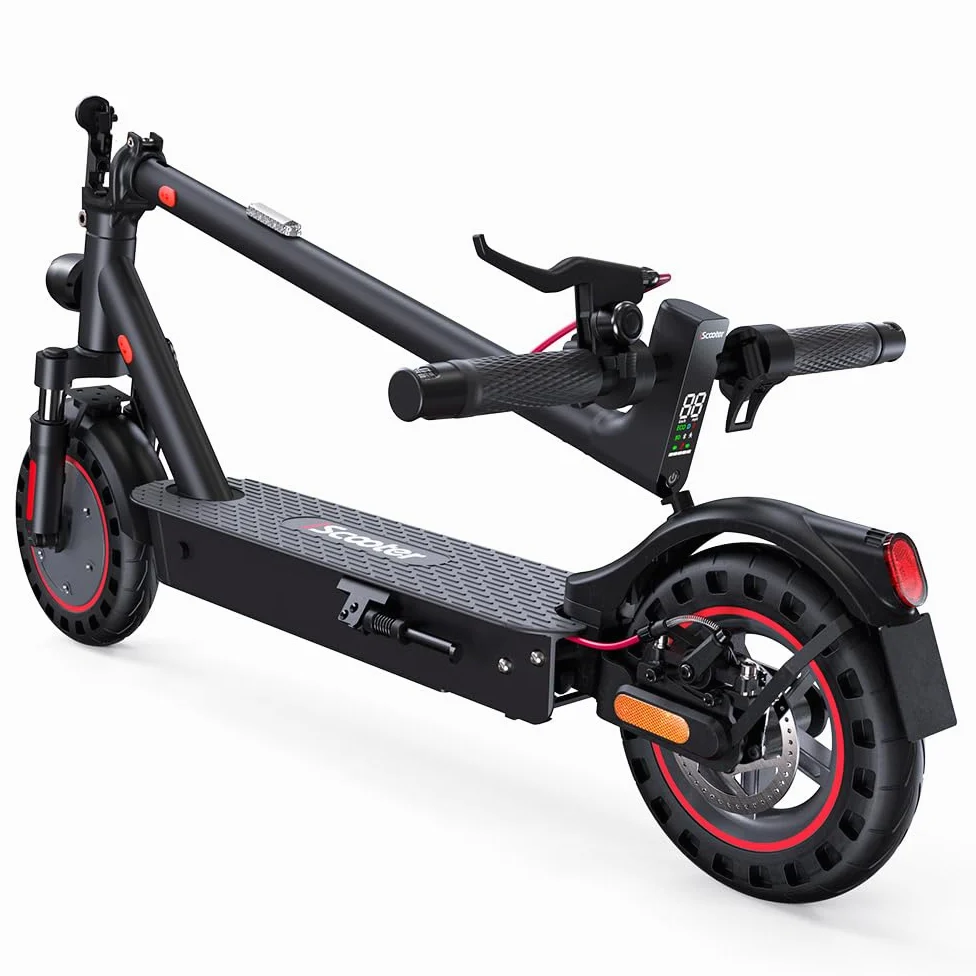 iScooter 10" Patinete Eléctrico Adultos Homologado DGT, 500W Motor, Autonomía De 30-40 KM, Máxima 25KM/H, Bocina, Timbre, Intermitentes, App, Frenado Doble, Plegable, Carga 120 KG, Bloqueo/Desbloqueo