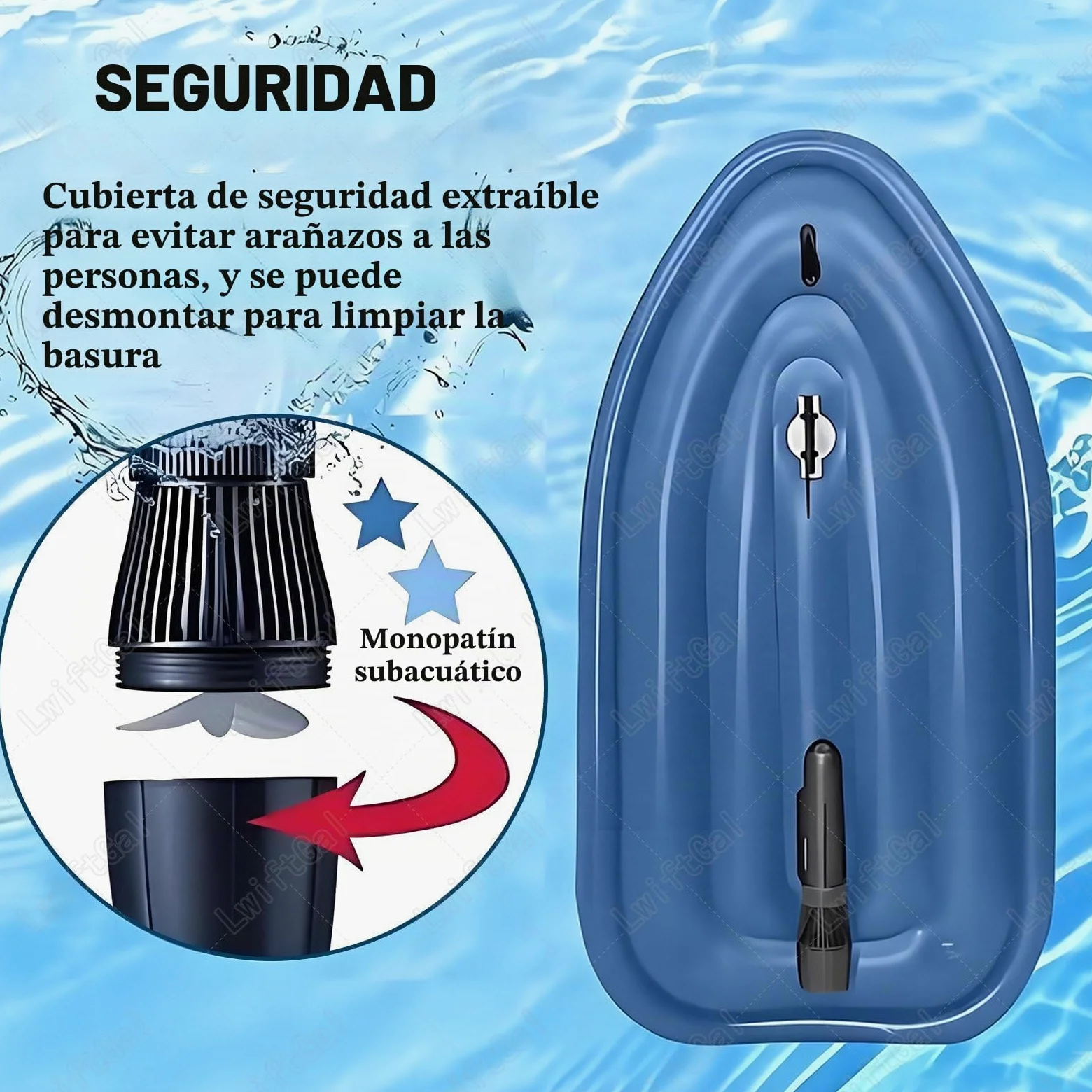 Moto Acuatica Inflable Electrica, Moto De Agua Hinchable con Motor, Moto AcuáTica, Bote Inflable con Scooter Submarino 500w, para Adultos Y NiñOs White-500W10AThruster