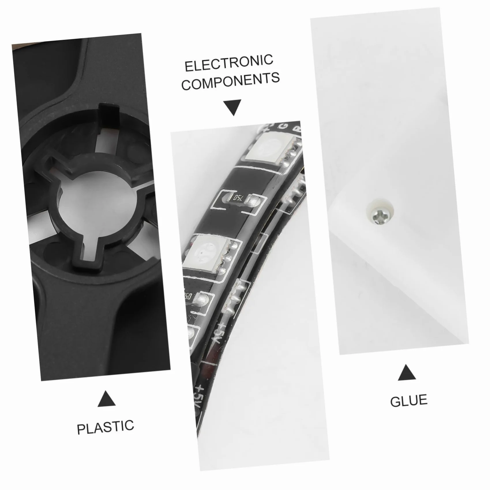 ibasenice Patinete Scooter Accesorios condujo Herramientas eléctricas para Acelerador Ruedas Luces de Skate Tira de Luces LED para patineta eléctrica Tira de luz Epoxy Black