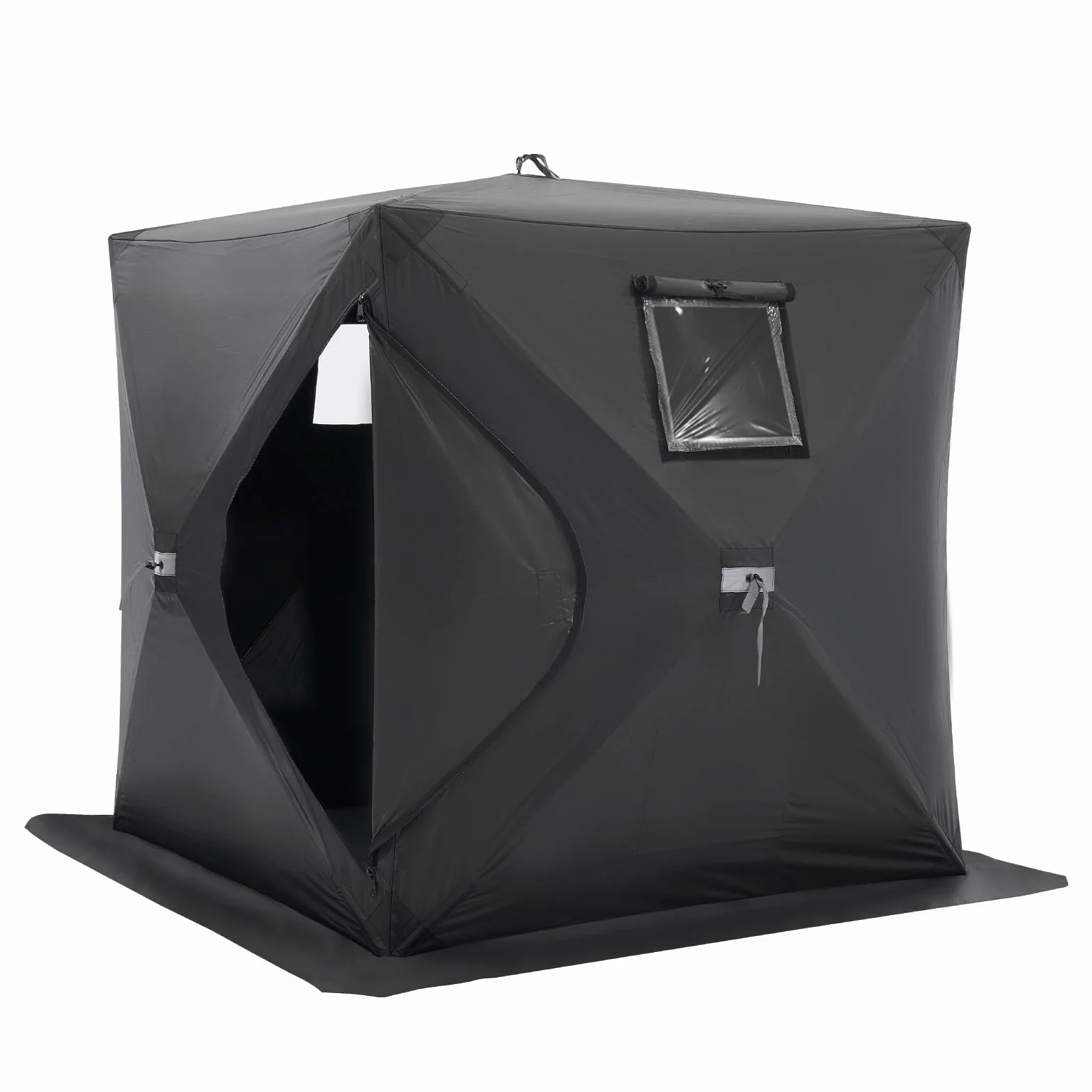 VEVOR Portable Pop-Up Ice Fishing Tent, 1-8 Person Insulated Ice Shelter, Large Fishing Area, Hub-Style Ice Shanty for Winter Fishing, Waterproof Oxford Ice Cube with Anchors/Ropes/Carrying Bag