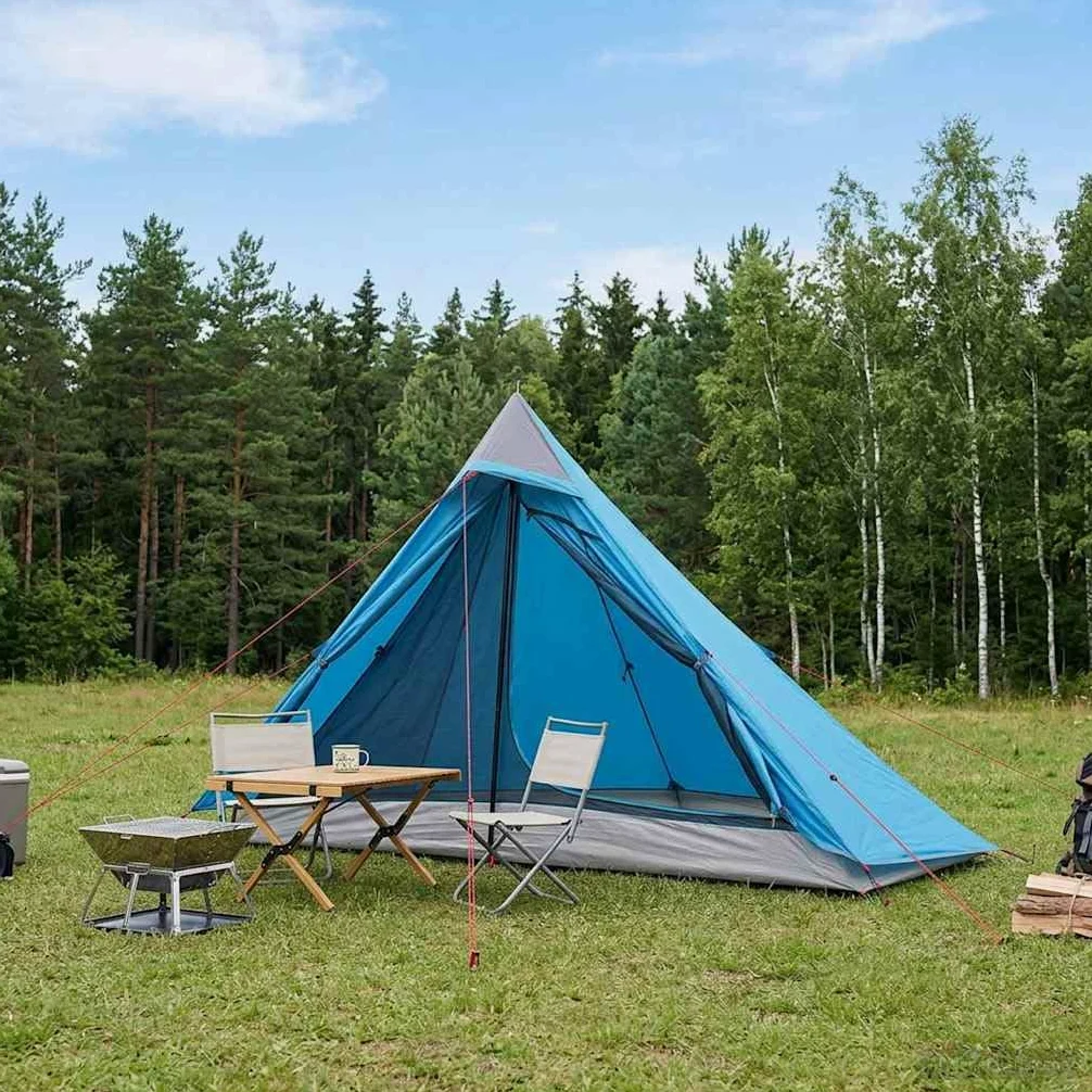 Tienda de trekking azul 222 x 85 x 125 cm de poliéster 185T con revestimiento de poliuretano, tienda de campaña ligera, impermeable y resistente al viento, con mosquitera, ideal para exteriores