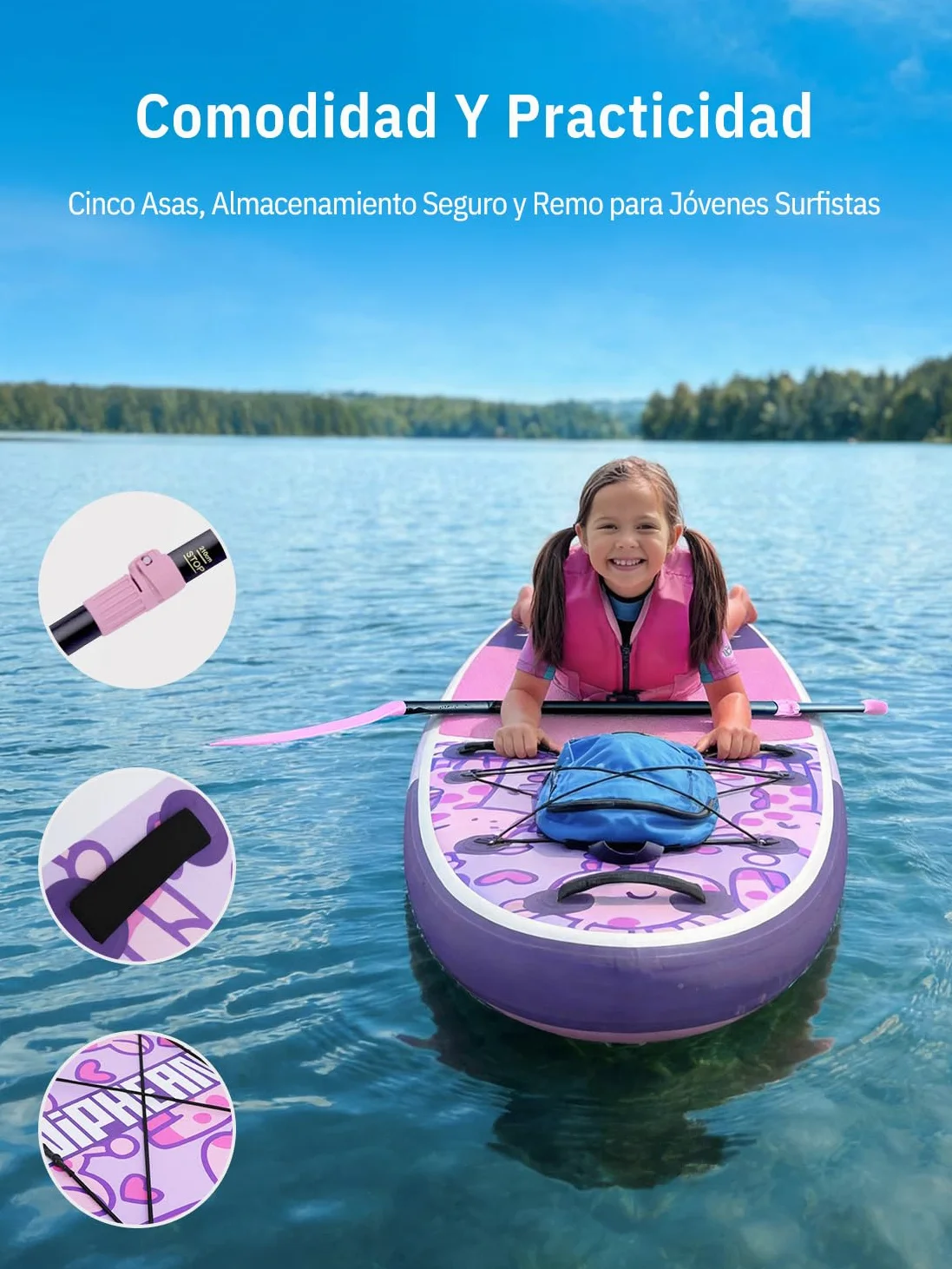 Niphean (Extra Grande) Tabla Paddle Surf Hinchable para 2+1 Personas/Familia, Paddle Surf con (Apto para Principiantes) Aleta Equilibrada, Funda Waterproof, Sup Board para Adultos, Regalo