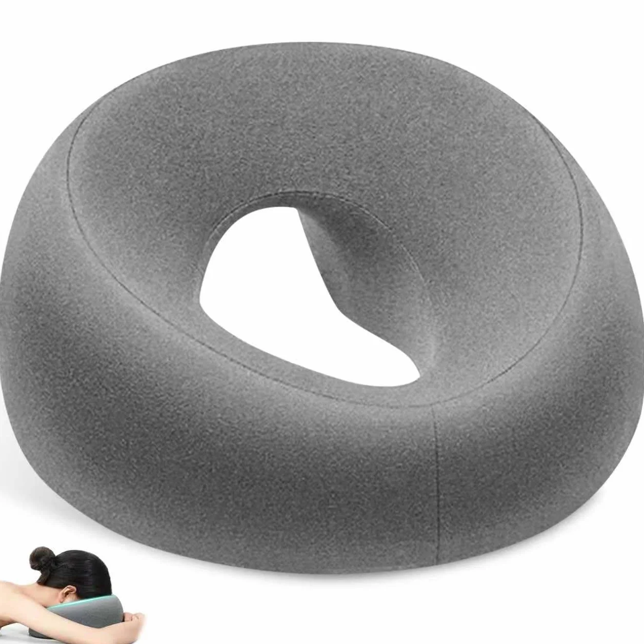 Almohada de Masaje Boca Abajo, Reposacabezas de Espuma Viscoelástica en Forma de U para Cama, Spa