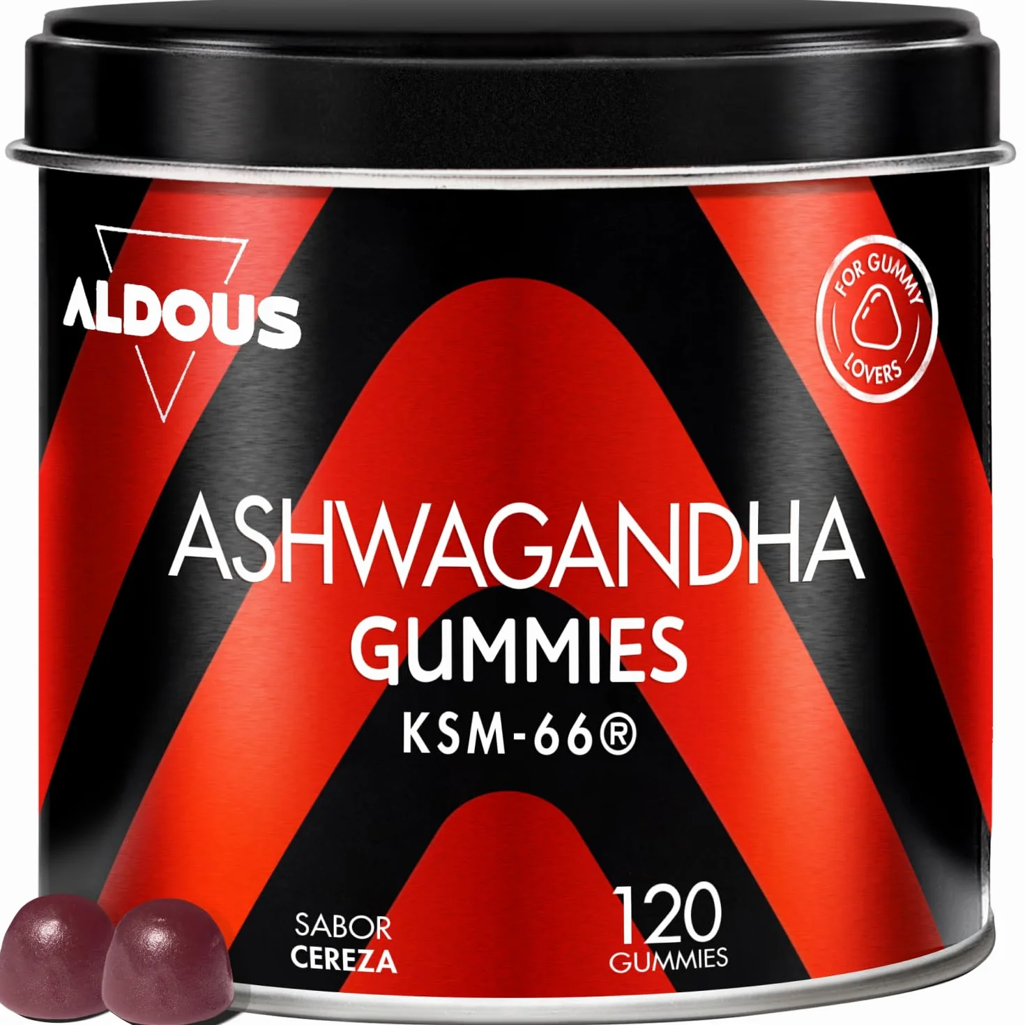 ALDOUS Ashwagandha KSM-66 Gominolas 120 Gummies sabor Cereza Relajación Natural