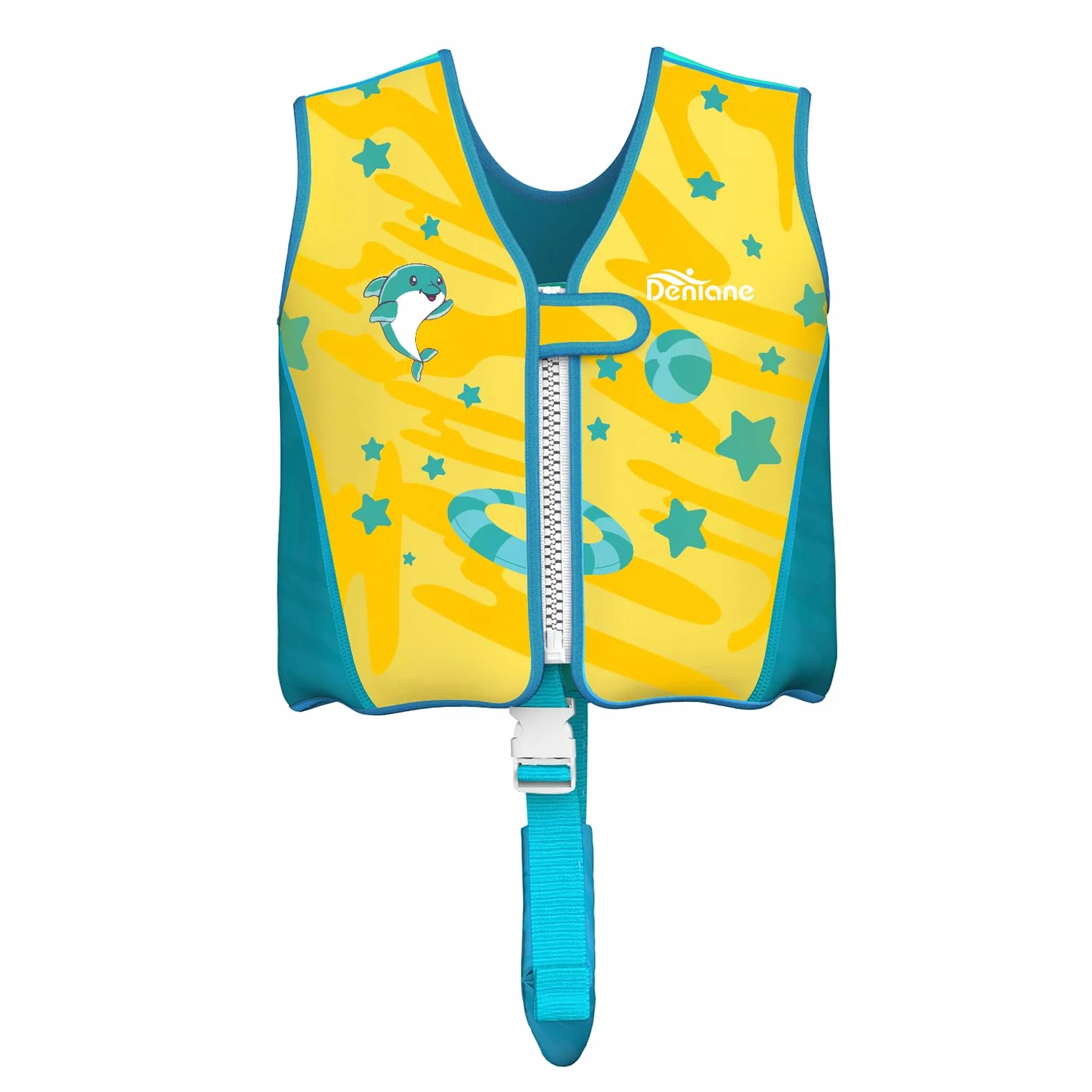 Chaleco de natación de Neopreno para niños, 2 a 6 años Traje de baño para niños y niñas, Traje de baño de Entrenamiento de natación con Correas de Seguridad Ajustables - Amarillo/S (15-30 kg)
