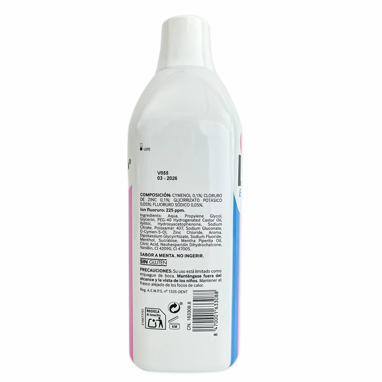 Lacer GINGI Colutorio 1000 ml Enjuague Bucal Previene Caries Placa Dental