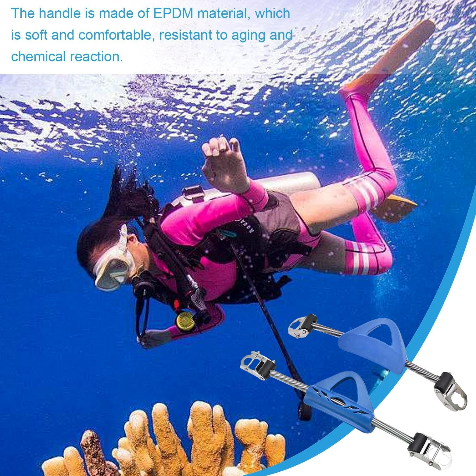 Correa de Aleta de Buceo Ajustable, Correa de Talón de Resorte de Aleta de | Buceo | Correas Ajustables de Acero Inoxidable para Buceo - de Aleta en el talón con Hebilla de liberación rápida,