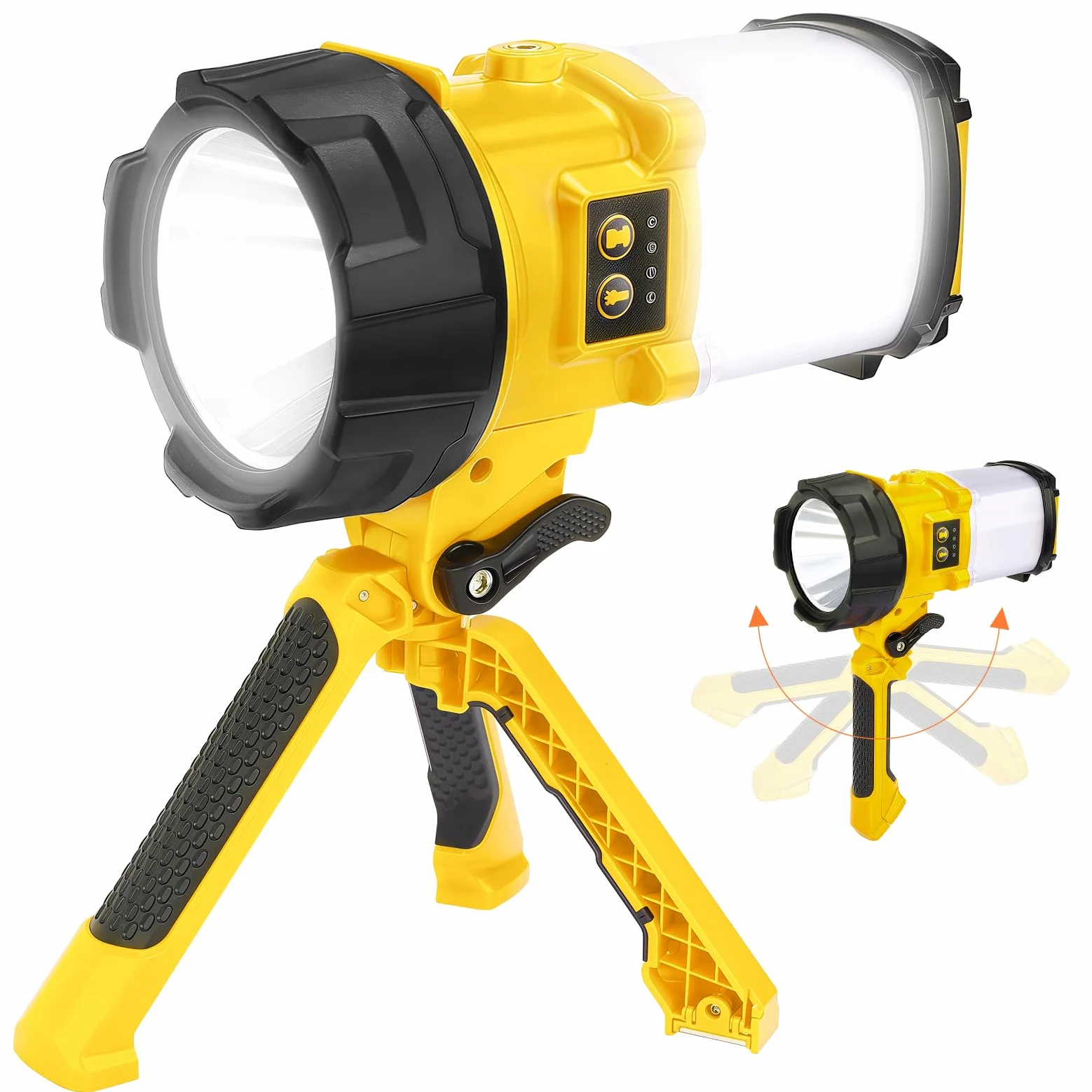 BOBKID - Linterna de camping recargable, 6 modos, linterna LED de mano con 2000 lúmenes, banco de energía de 4400 mAh, reflector impermeable IPX4, luz de trabajo para kits de supervivencia de