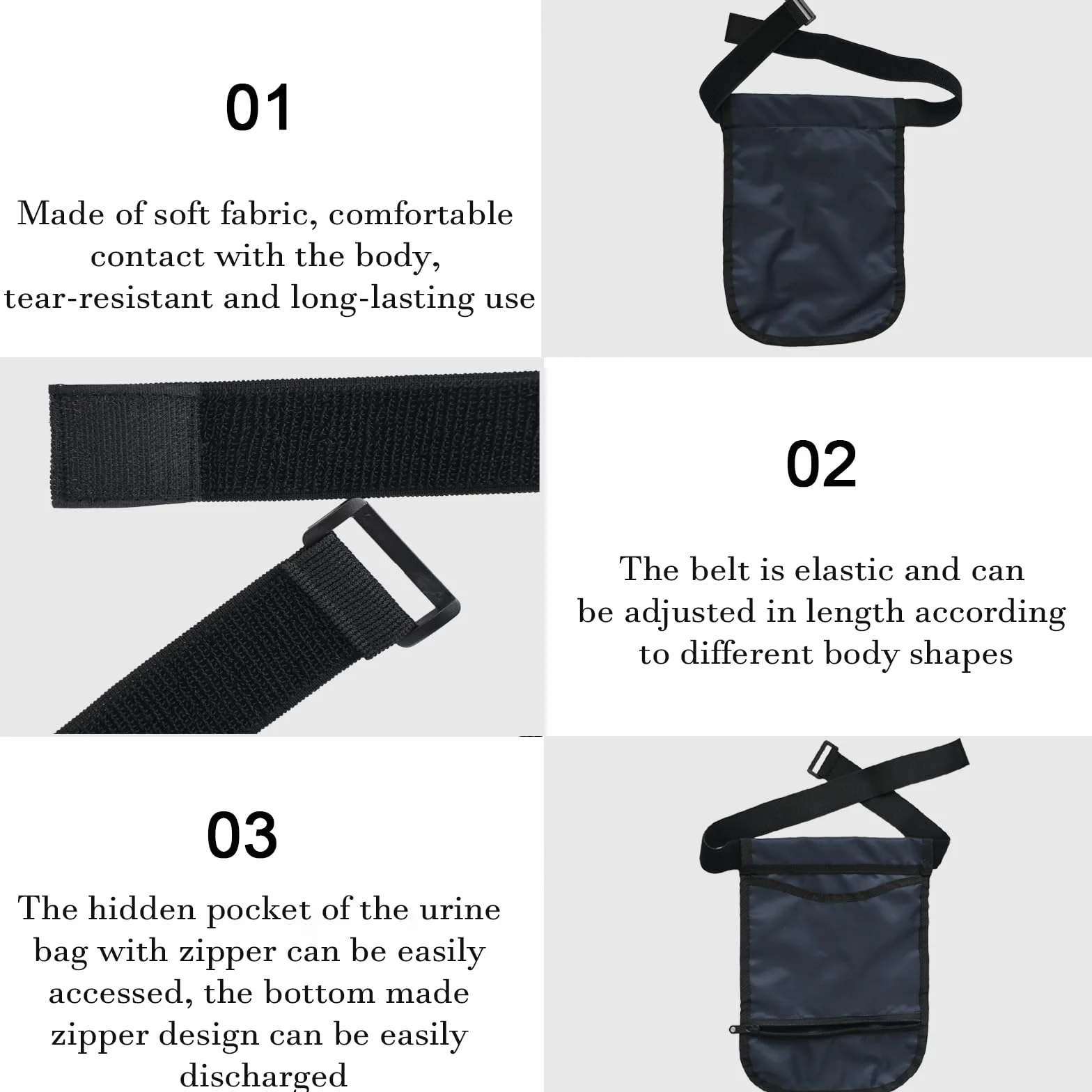 Funda ajustable para bolsa de orina portátil, soporte de catéter con cinturón impermeable
