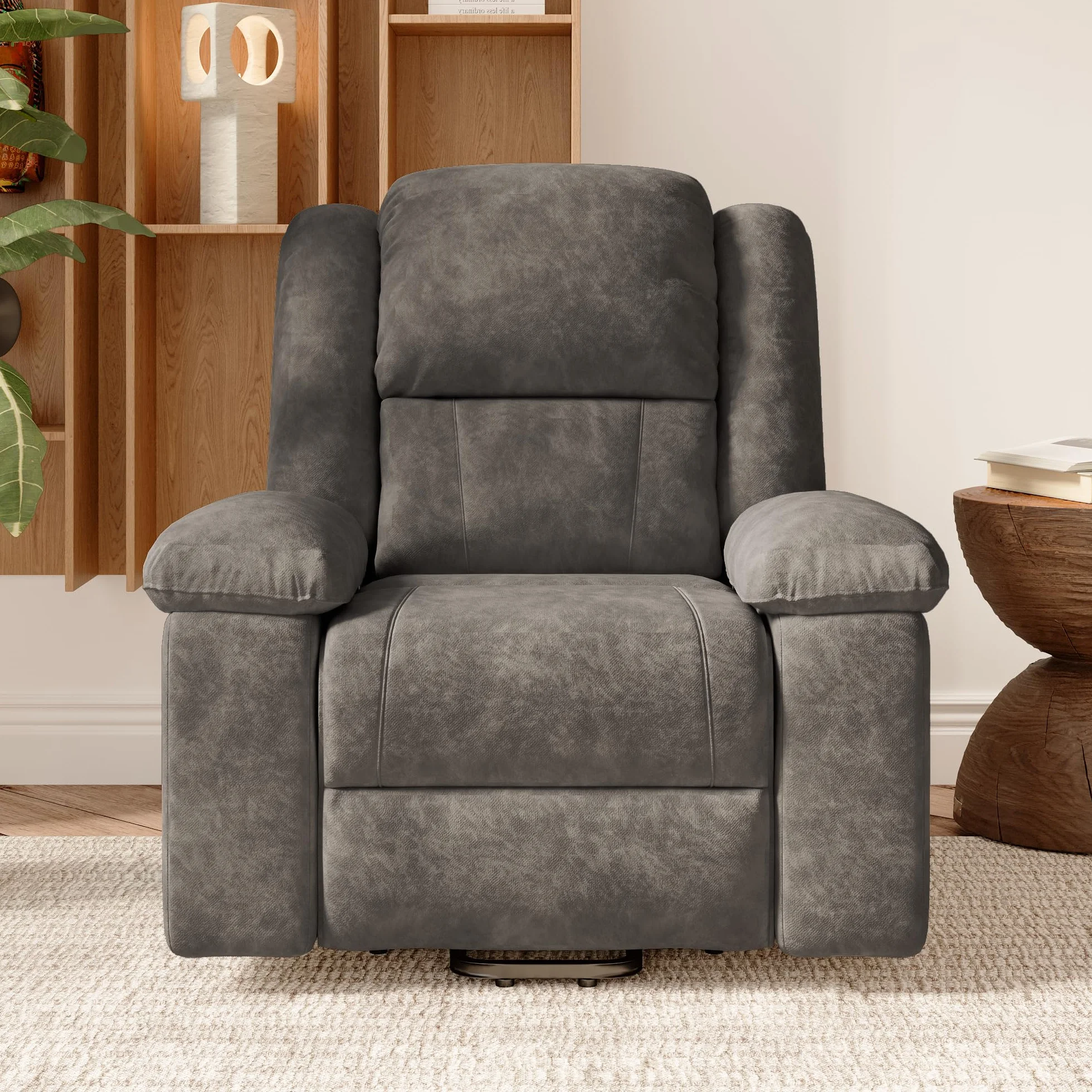 Sillón Reclinable Eléctrico con Calefacción y Masaje, Gris