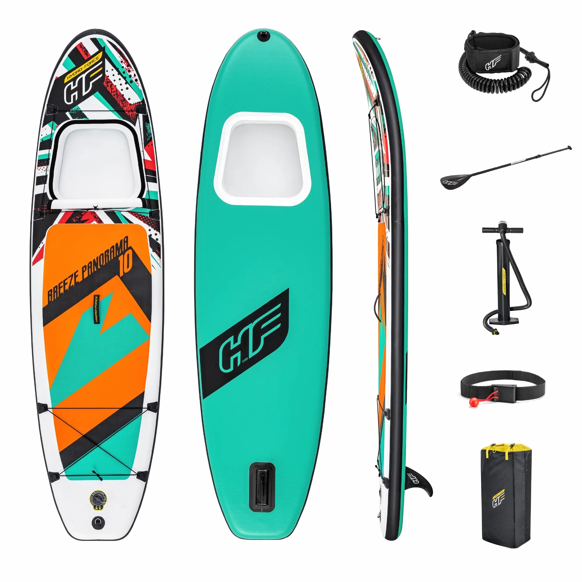 Bestway Hydro-Force Tabla de Remo Inflable | Juego Completo con Bomba de Mano, Bolsa de Viaje y Ventana integrada, Varios tamaños