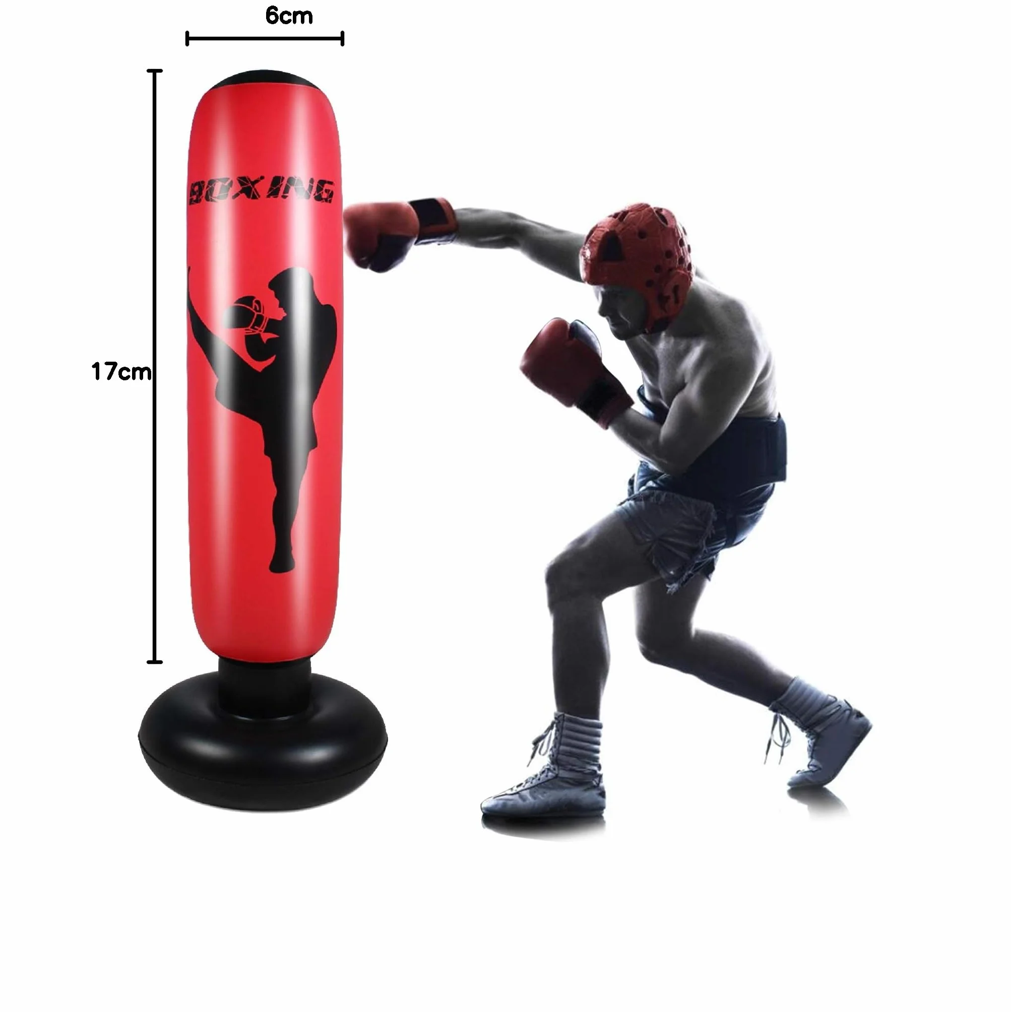 Saco de Boxeo Haokaini 170 cm Inflable de Pie para Fitness y Aliviar el Estrés