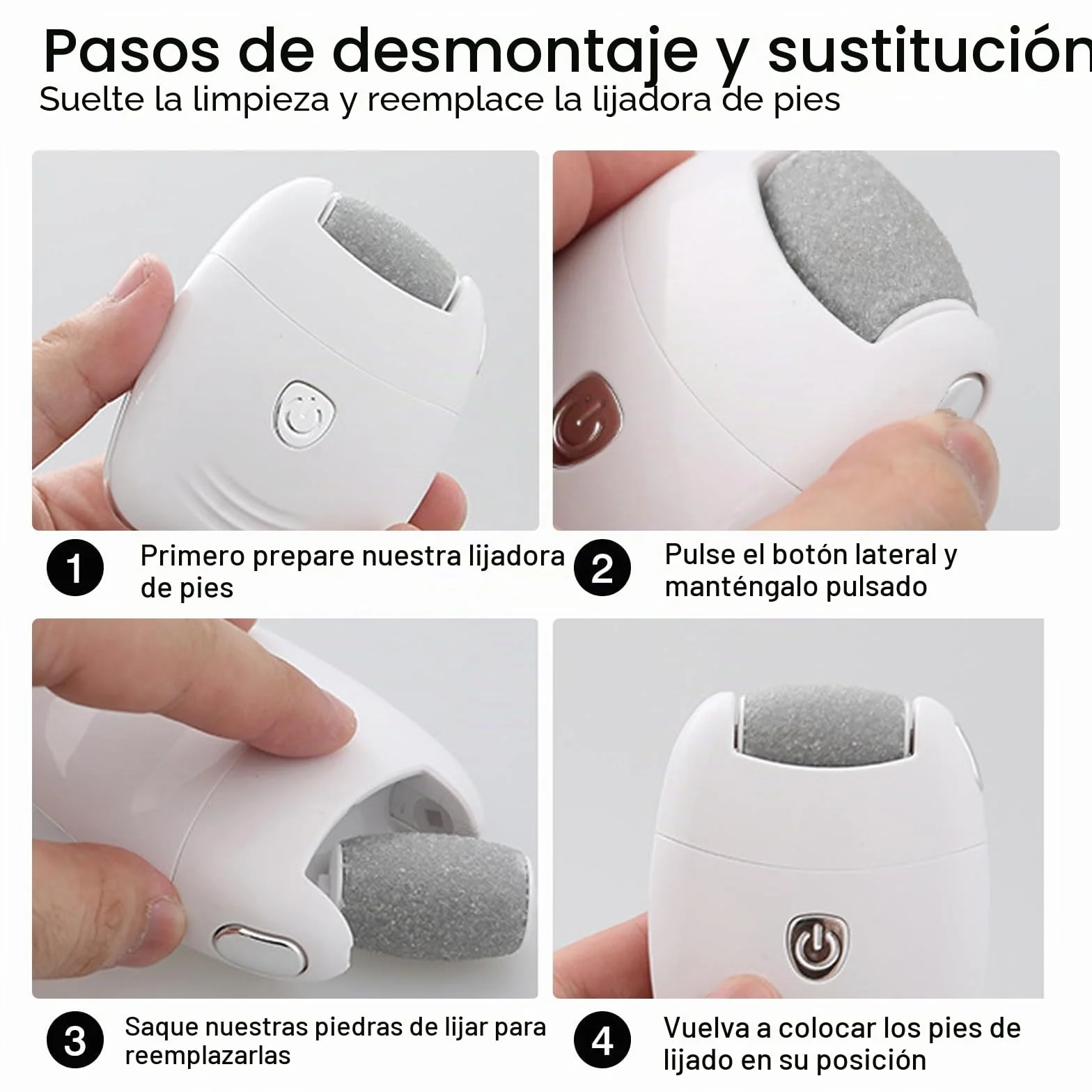 Recortadora de callos eléctrica recargable con 3 ruedas de repuesto cortador profesional