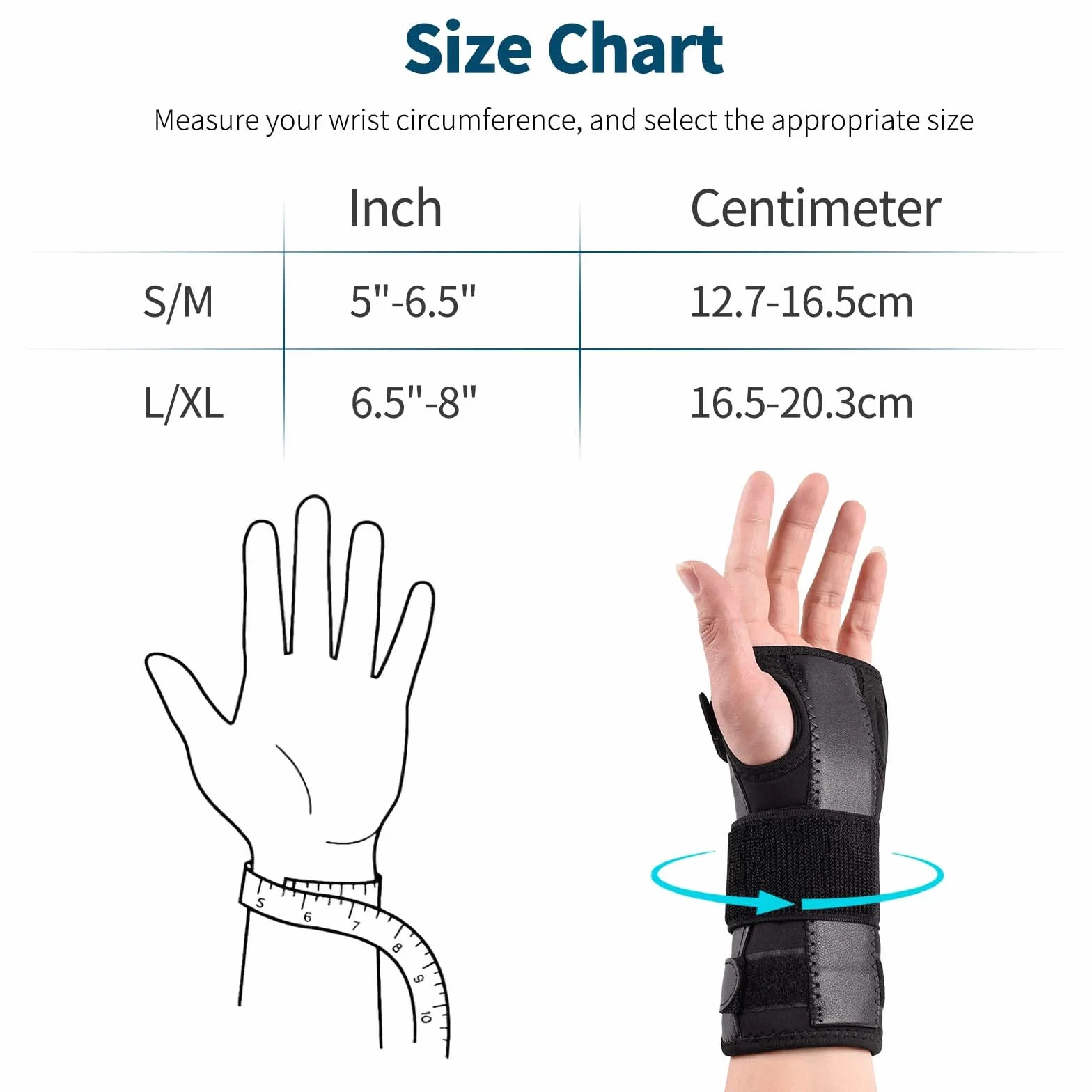 Muñequera Tunel Carpiano Férula Muñeca Adaptable Mano Derecha Izquierda Tendinitis Esguince Ortopédica S