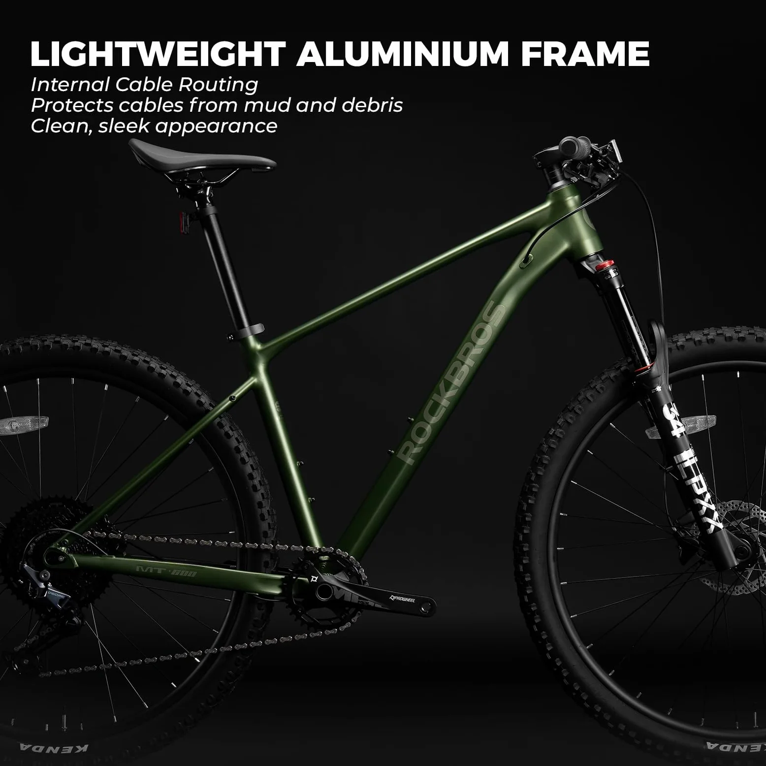 ROCKBROS MT·600 Bicicleta de Montaña Hardtail 29", Cuadro de Aluminio, 1x12 Velocidades, Horquilla de Aire 140 mm, Frenos de Disco Hidráulicos, Neumáticos Antipinchazos, Eje Pasante