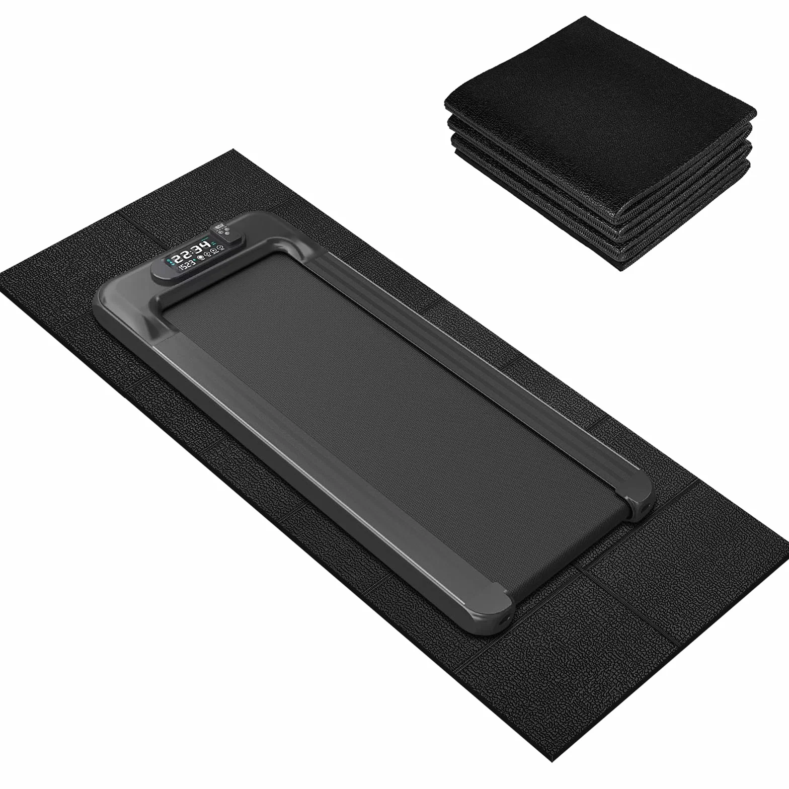 Estera de fitness 160x75 cm, 6 mm, plegable, PVC, antideslizante, impermeable, para alfombras y suelos de madera, compatible con cinta de correr