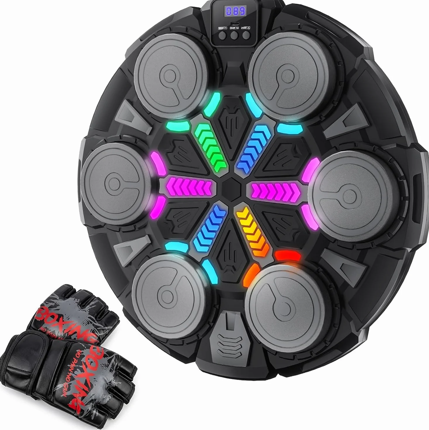 Máquina de Boxeo Musical Bluetooth con Conteo y Luces Ajustables para Entrenamiento en Casa