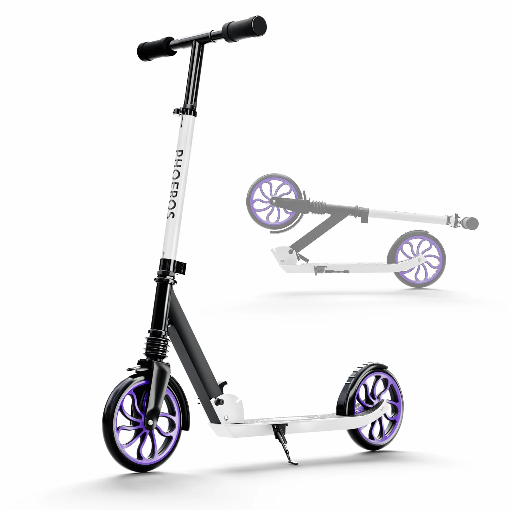 PHOEROS Patinete Plegable para Niños 6-12 Años, Ruedas 120mm, Aluminio
