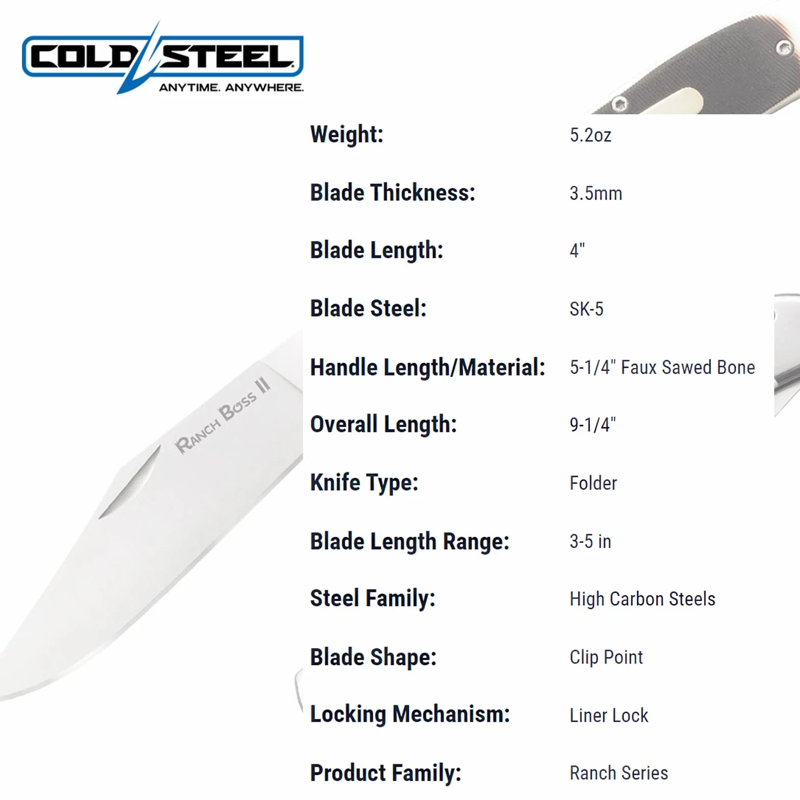 Cold Steel Ranch Boss II Big Folding Knife
