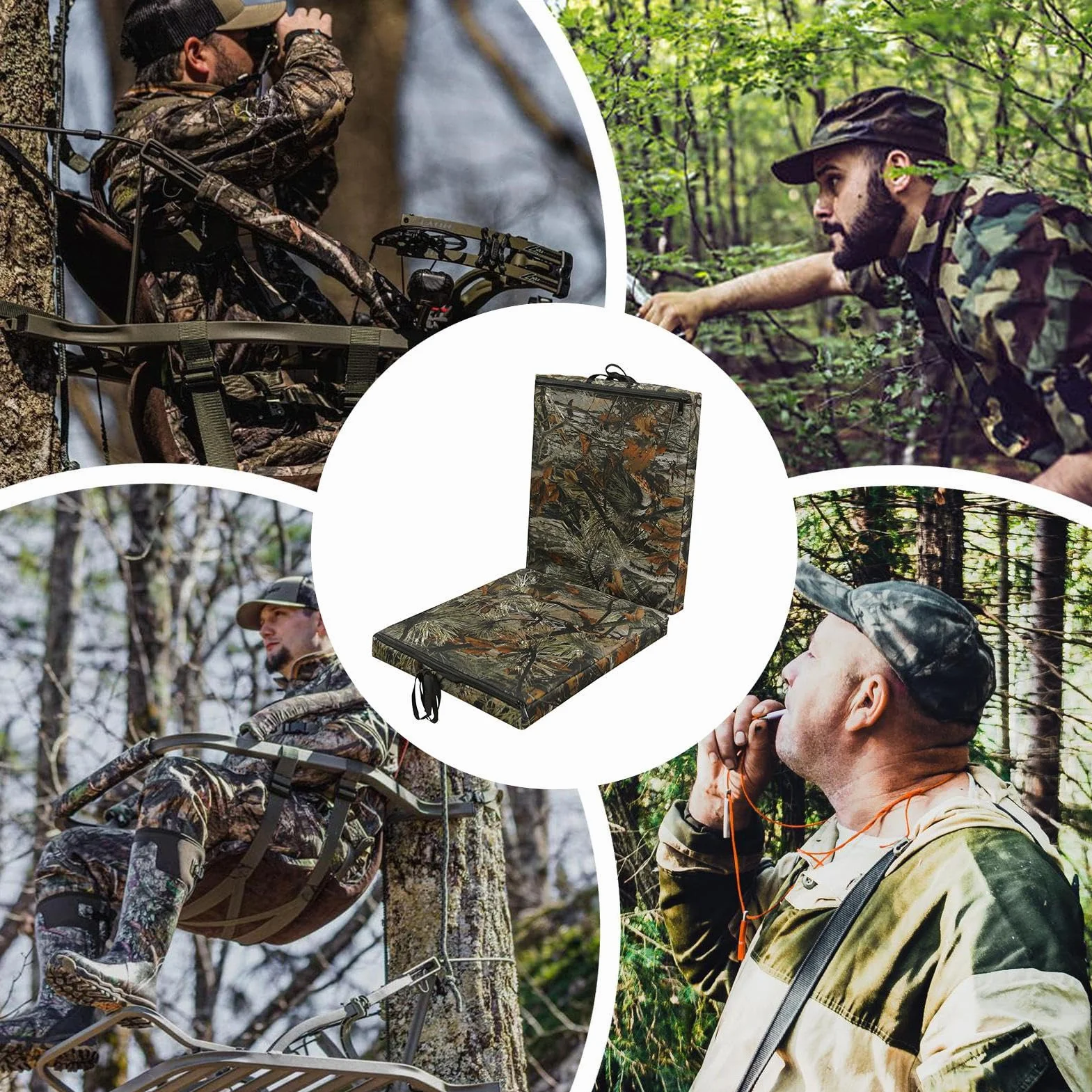 Asiento de Repuesto para Puesto de Caza Estilo Camuflaje - Cojín de Caza, diseño Grueso y cómodo, Accesorio para Silla de Exterior, cojí para Asiento de Puesto de | Cojín de Camping con Tela de