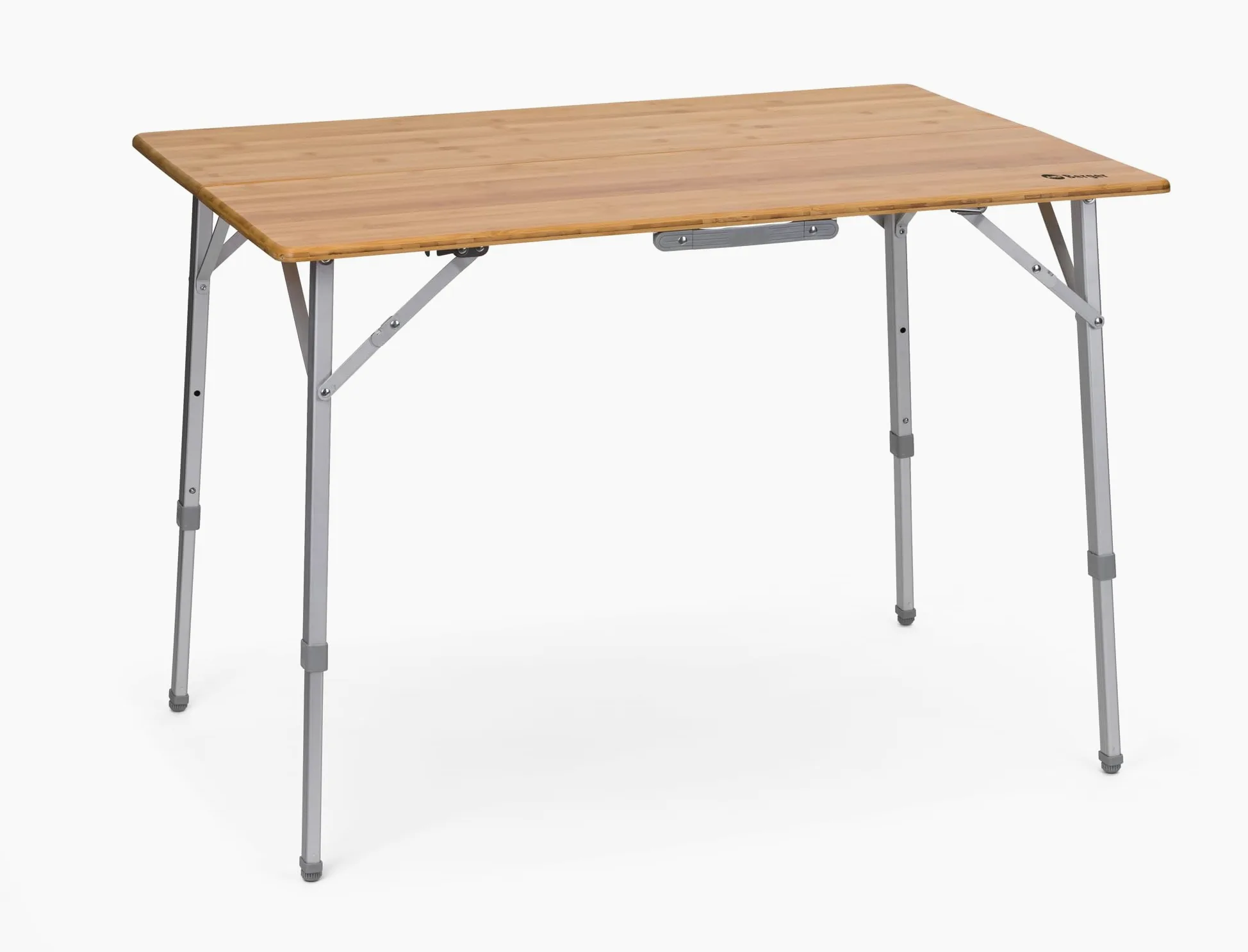 BERGER Mesa plegable ligera, de bambú, plegable, de madera, altura regulable, 100 x 72 cm, para exteriores, jardín, balcón, plegable, de madera