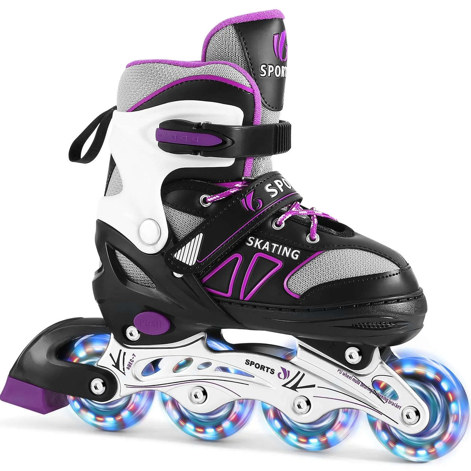 Patines en línea Ajustables para Niños y Niñas con Ruedas Luminosas, Patines de Ruedas para Principiantes