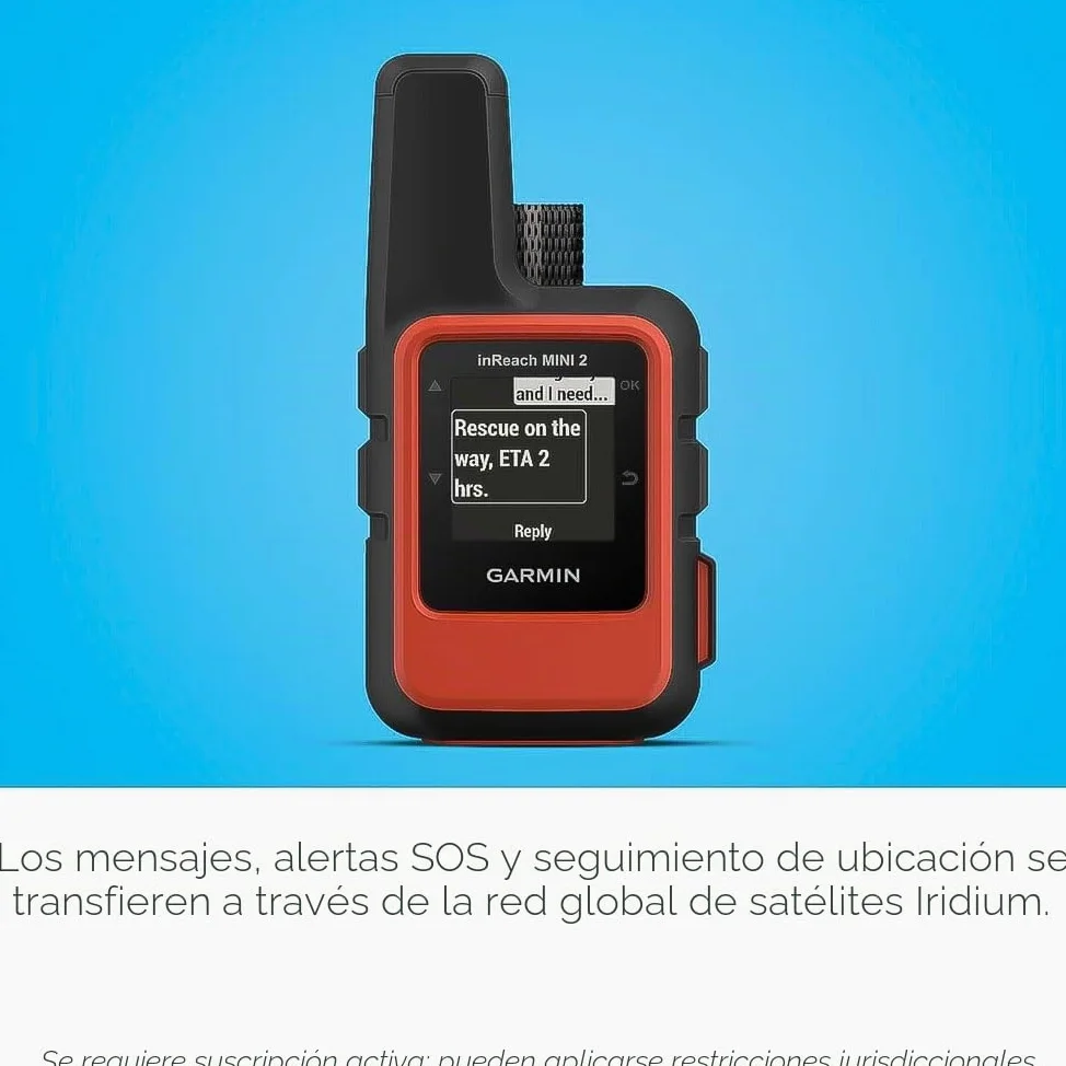 Garmin inReach Mini 2, Comunicador por satélite Ligero y Compacto, para Senderismo, Color Naranja - 010-02602-00