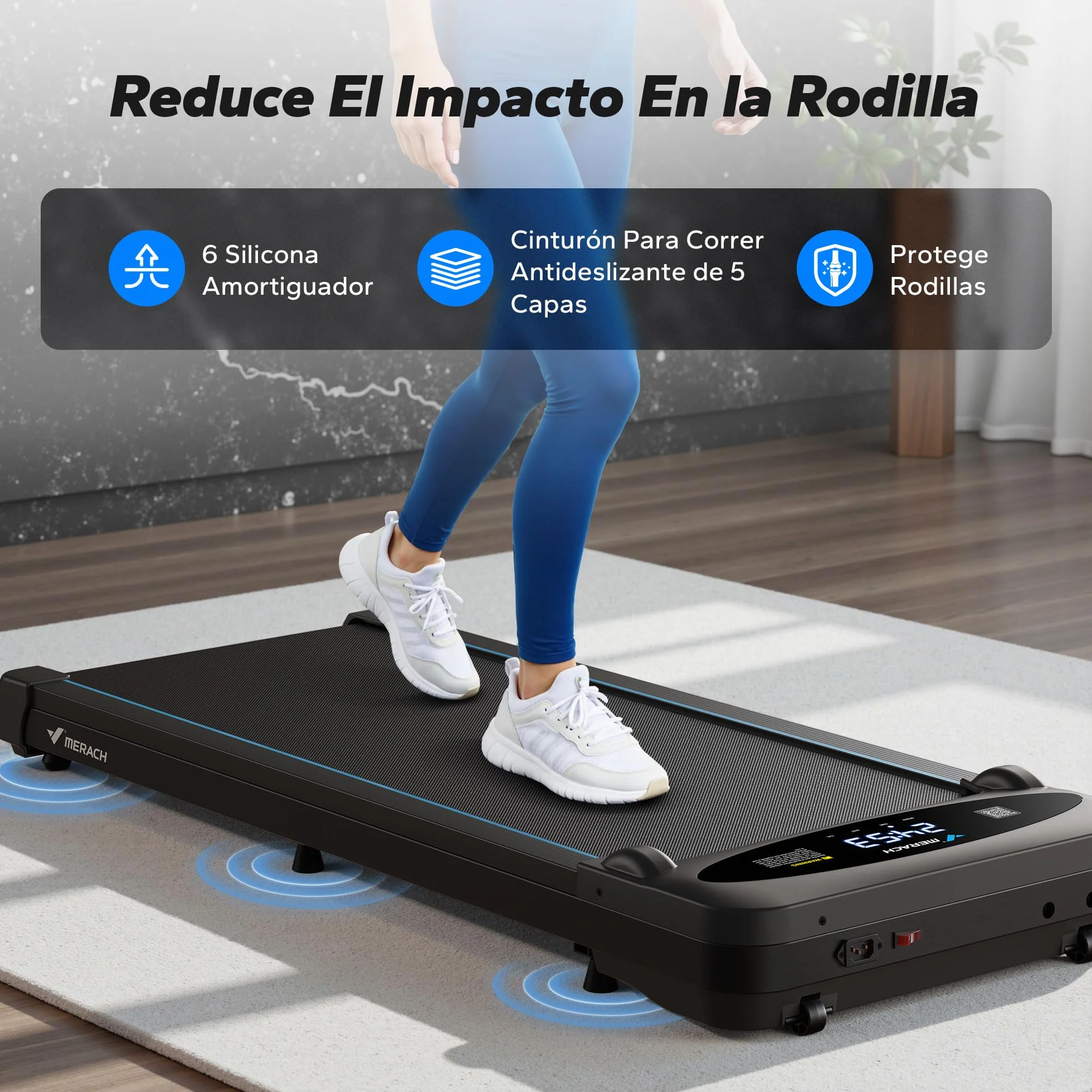 MERACH Cinta de Correr, 3 in 1 Cinta de Andar Eléctrica, 1-6KM/H 2.75HP Cinta de Correr Electrica con Mando a Distancia y Pantalla LED, Walking Pad Compacta para Casa y Oficina