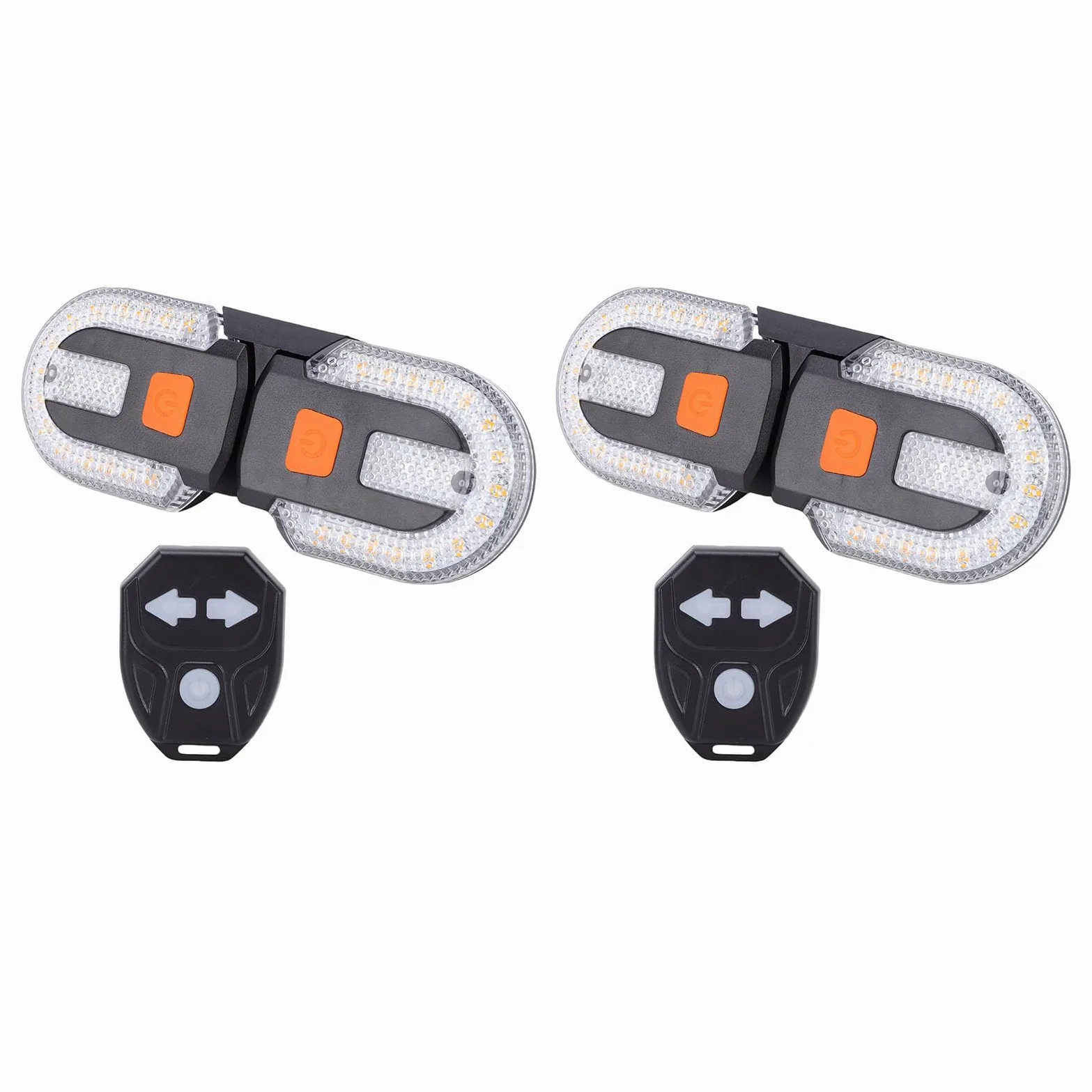 CHICIRIS Señales de para Bicicleta Luz Trasera LED Recargable por USB con Control Remoto 5 Modos ABS 4 Luces Traseras 2 Controles Remotos para Montar de Noche en Bicicletas de Montaña