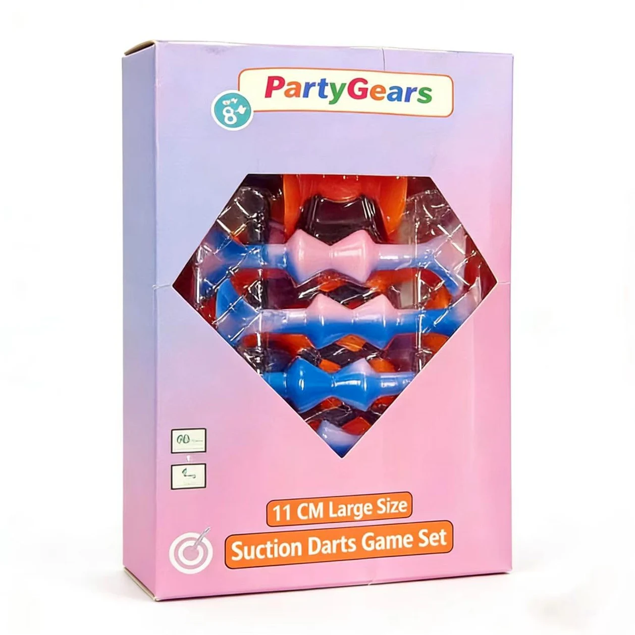 PARTYGEARS Juego de dardos de silicona con ventosa, mezcla de colores, taza suave, juego de pictionary para fiestas familiares