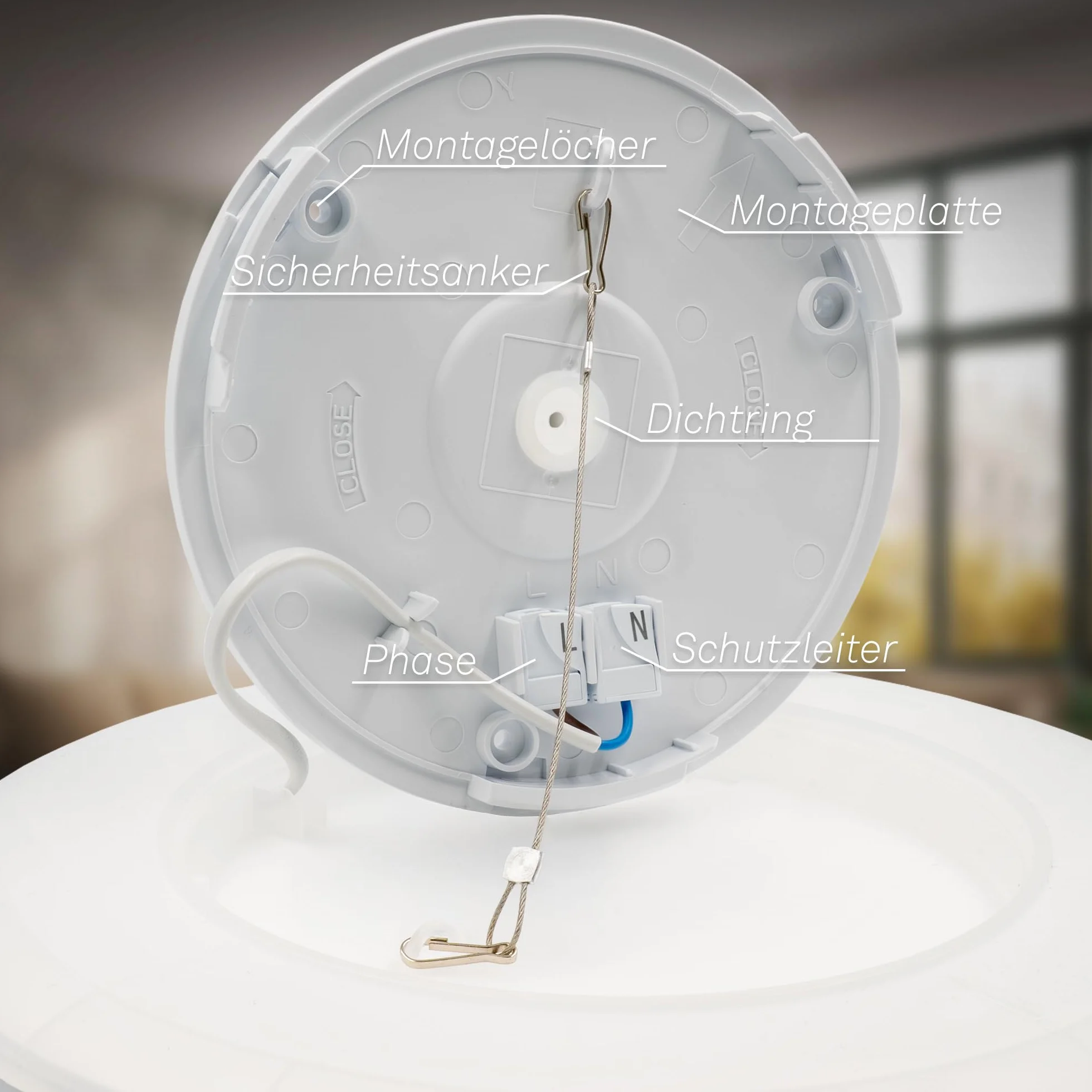 BRILONER Lámpara de techo LED con detector de movimiento IP44 29x3 cm blanco neutro