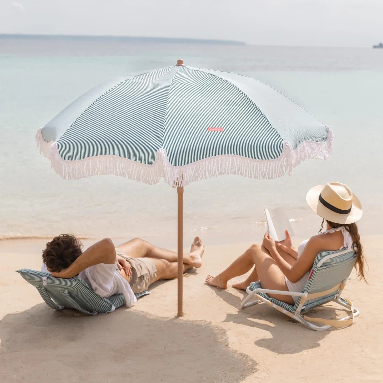 Flamingueo Sombrilla Playa UPF 50+ 210 x 180 cm Poliéster Altura y Orientación Regulable